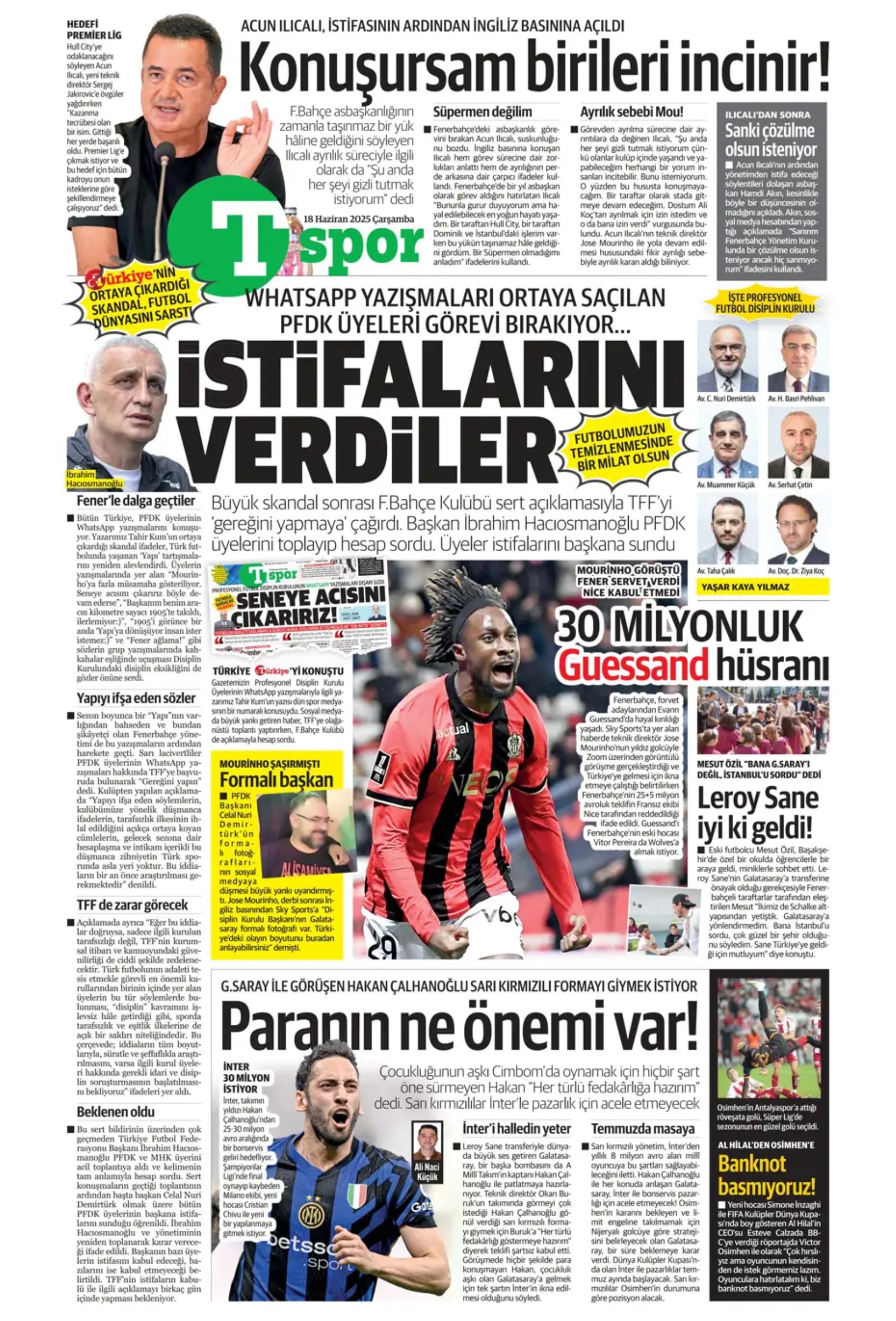 Sporda günün manşetleri... Transferde büyük derbi, Osimhen imzayı atıyor: O isimler istifalarını verdi