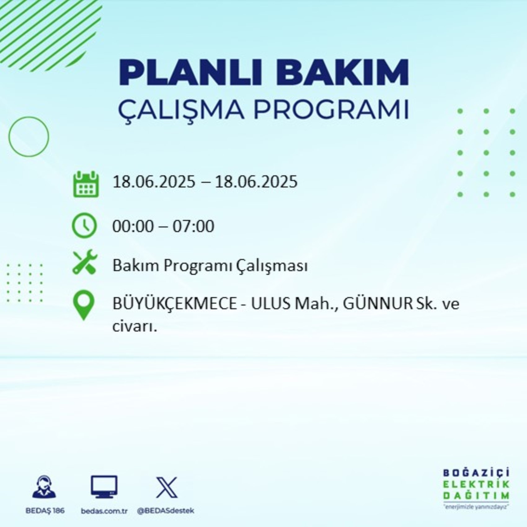 BEDAŞ paylaştı: İstanbul'da 18 Haziran Çarşamba günü elektrik kesintisi yaşanacak ilçeler