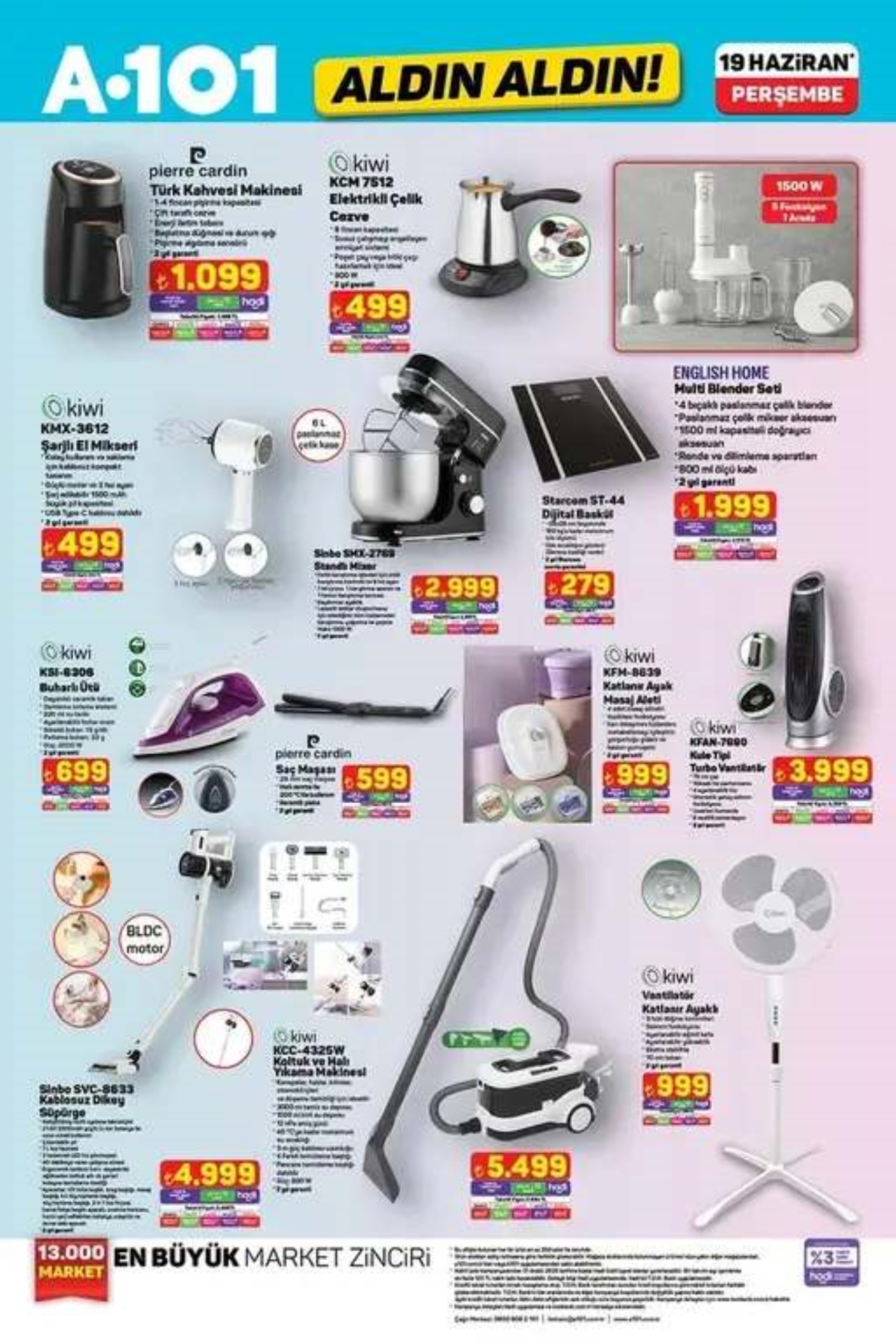 A101 Aktüel 19 Haziran Perşembe kataloğu yayımlandı! Bu hafta A101 marketlere neler geliyor? Hangi ürünler indirimde?