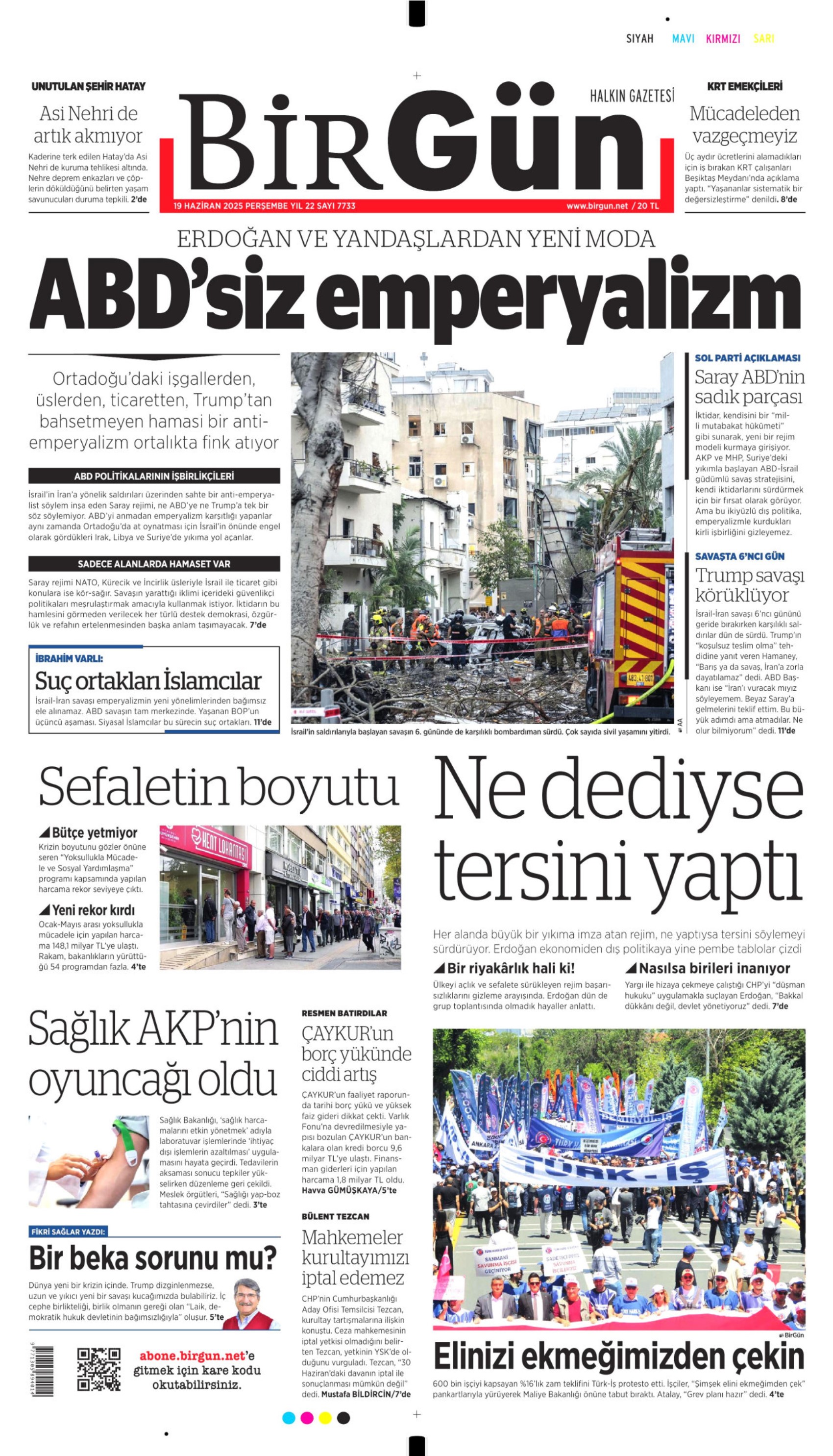 19 Haziran 2025 gazete manşetleri