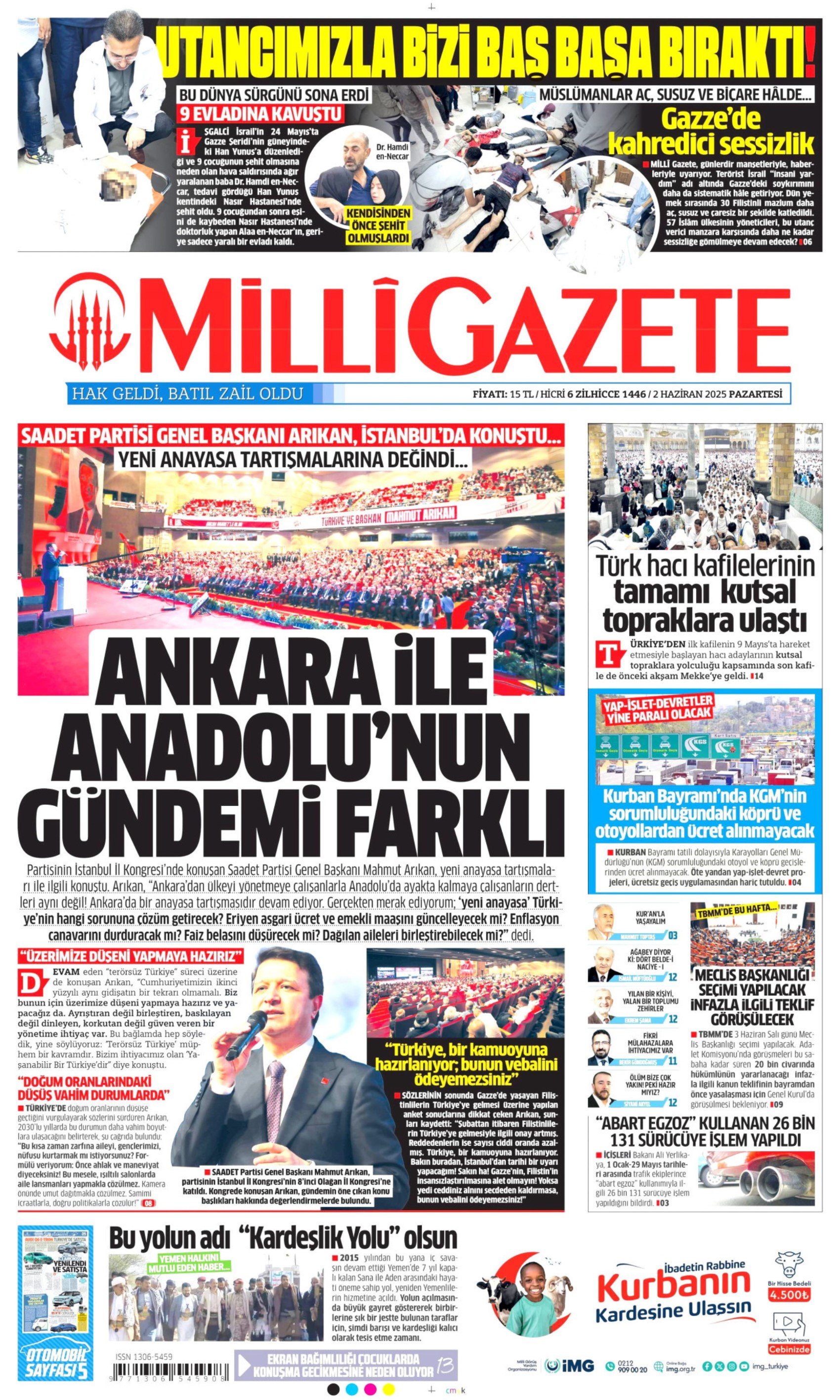 2 Haziran 2025 gazete manşetleri