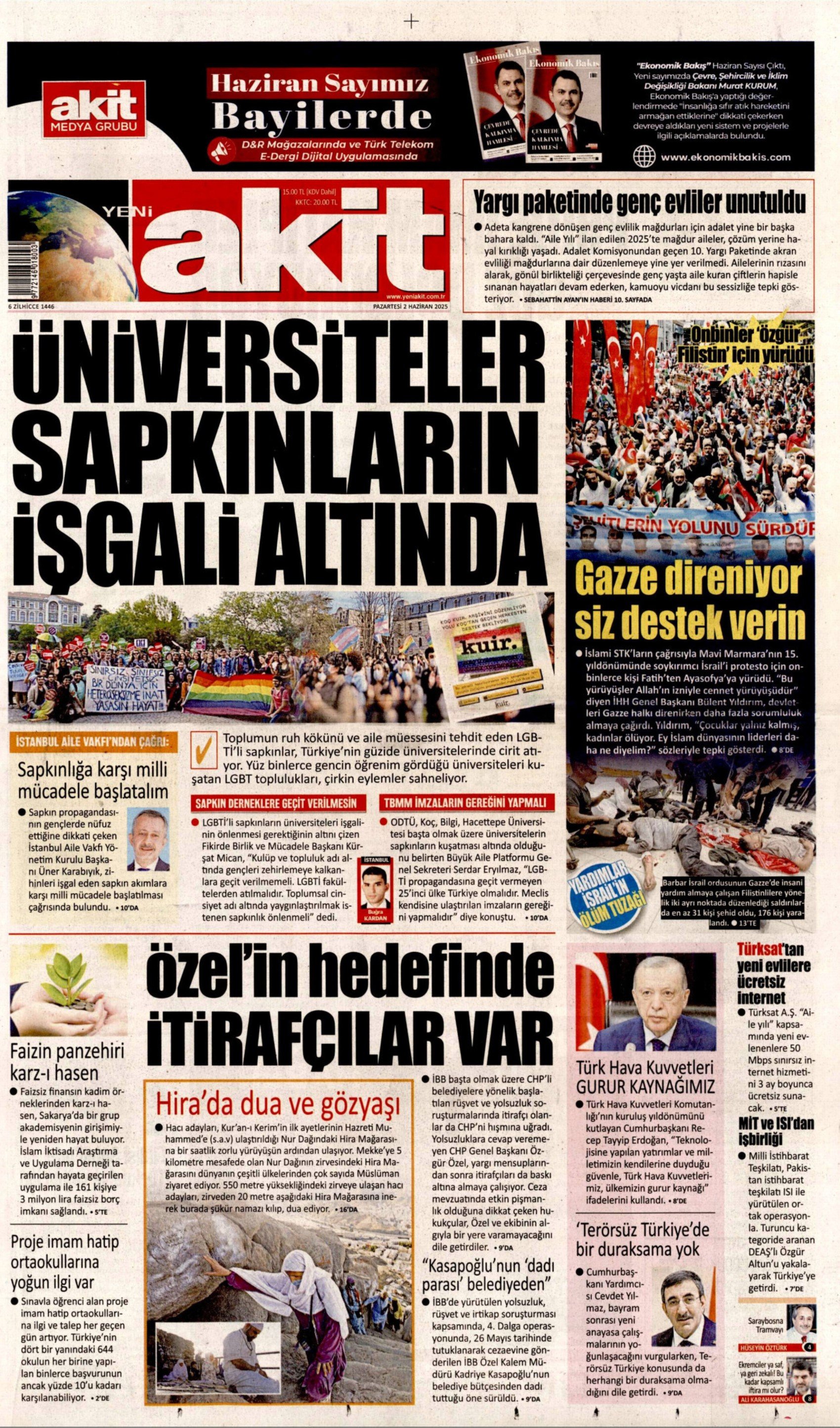 2 Haziran 2025 gazete manşetleri