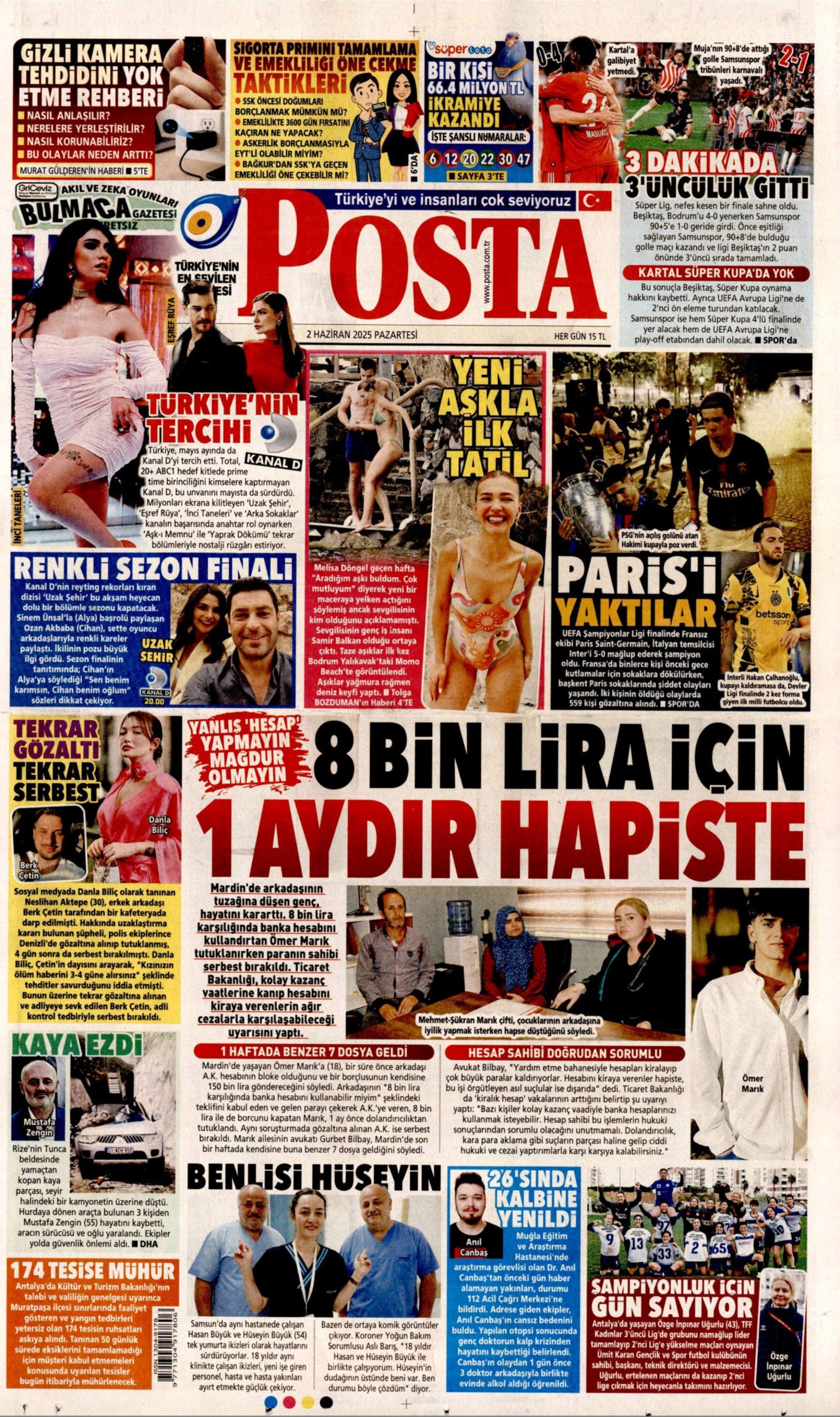 2 Haziran 2025 gazete manşetleri