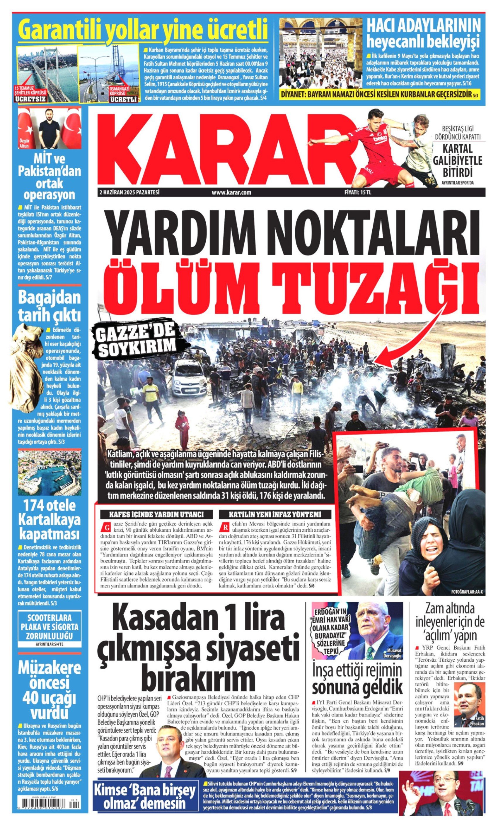 2 Haziran 2025 gazete manşetleri