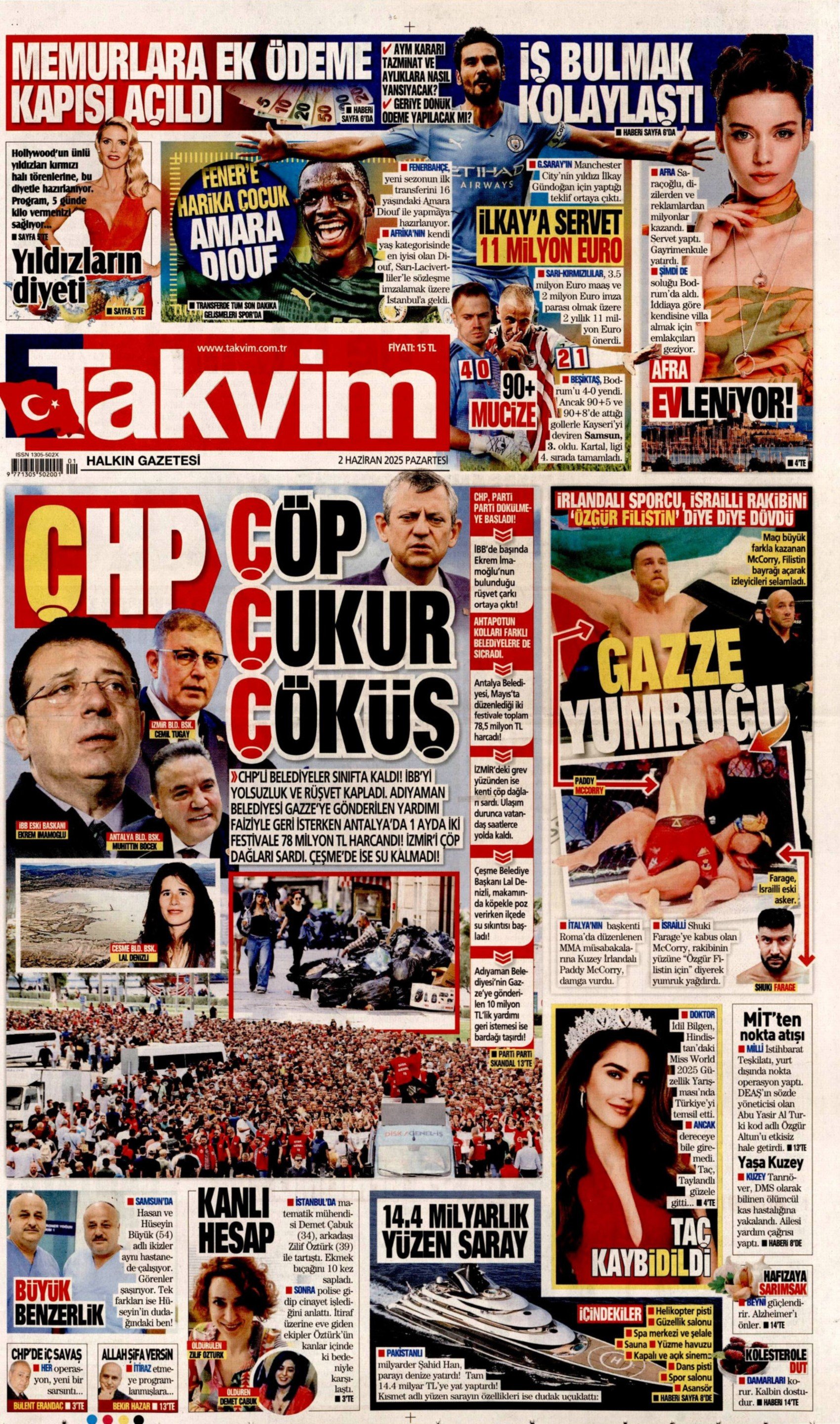 2 Haziran 2025 gazete manşetleri