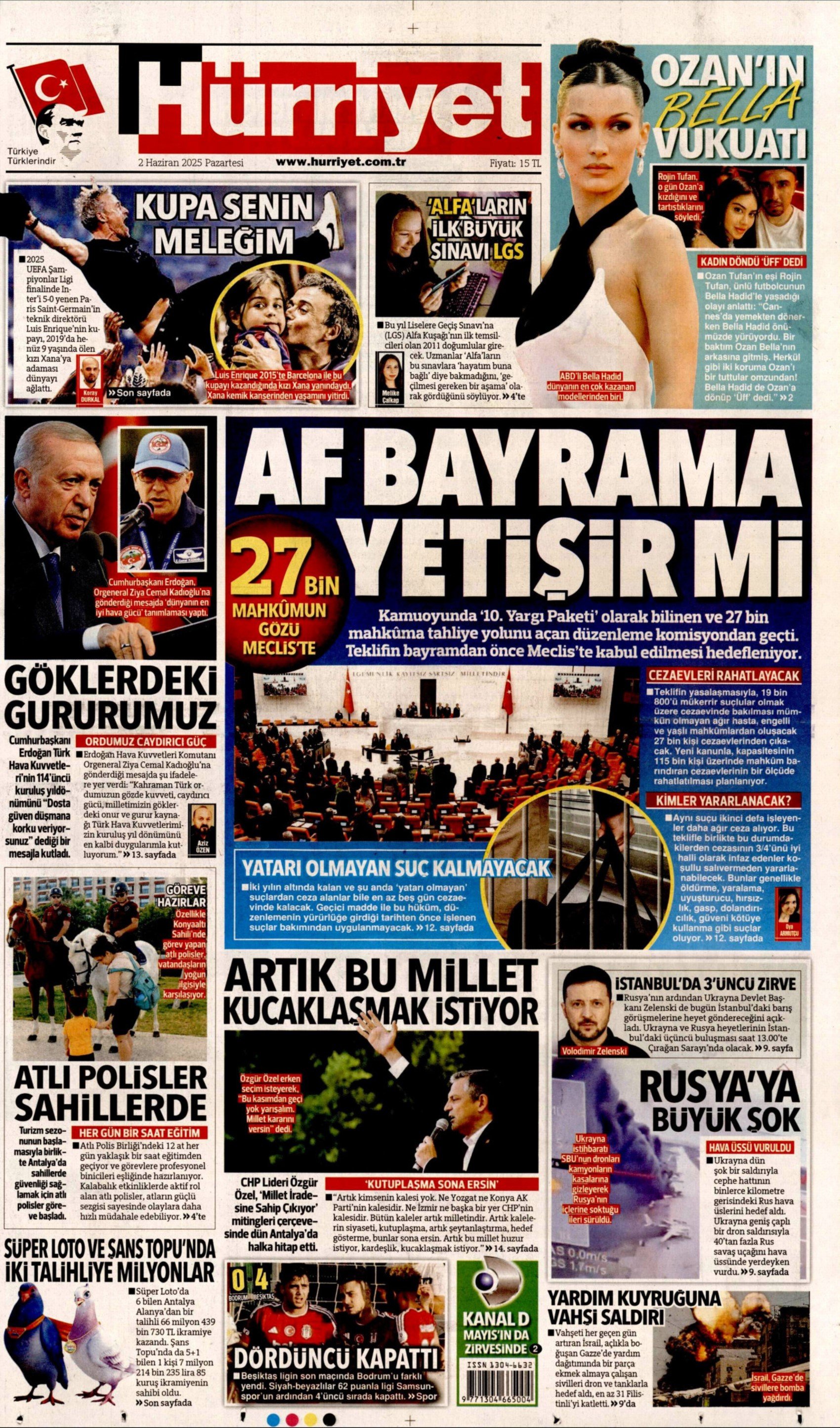 2 Haziran 2025 gazete manşetleri