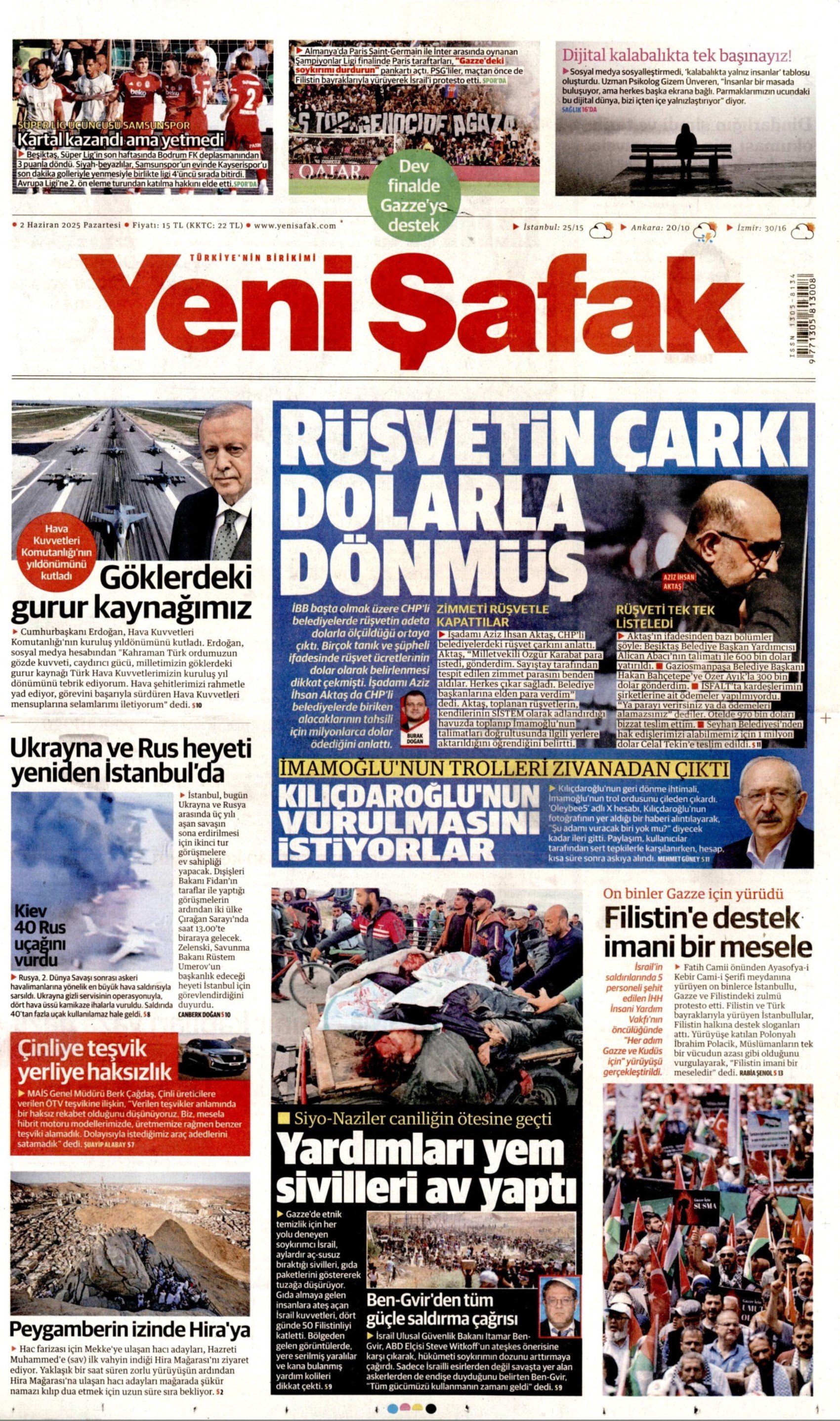 2 Haziran 2025 gazete manşetleri
