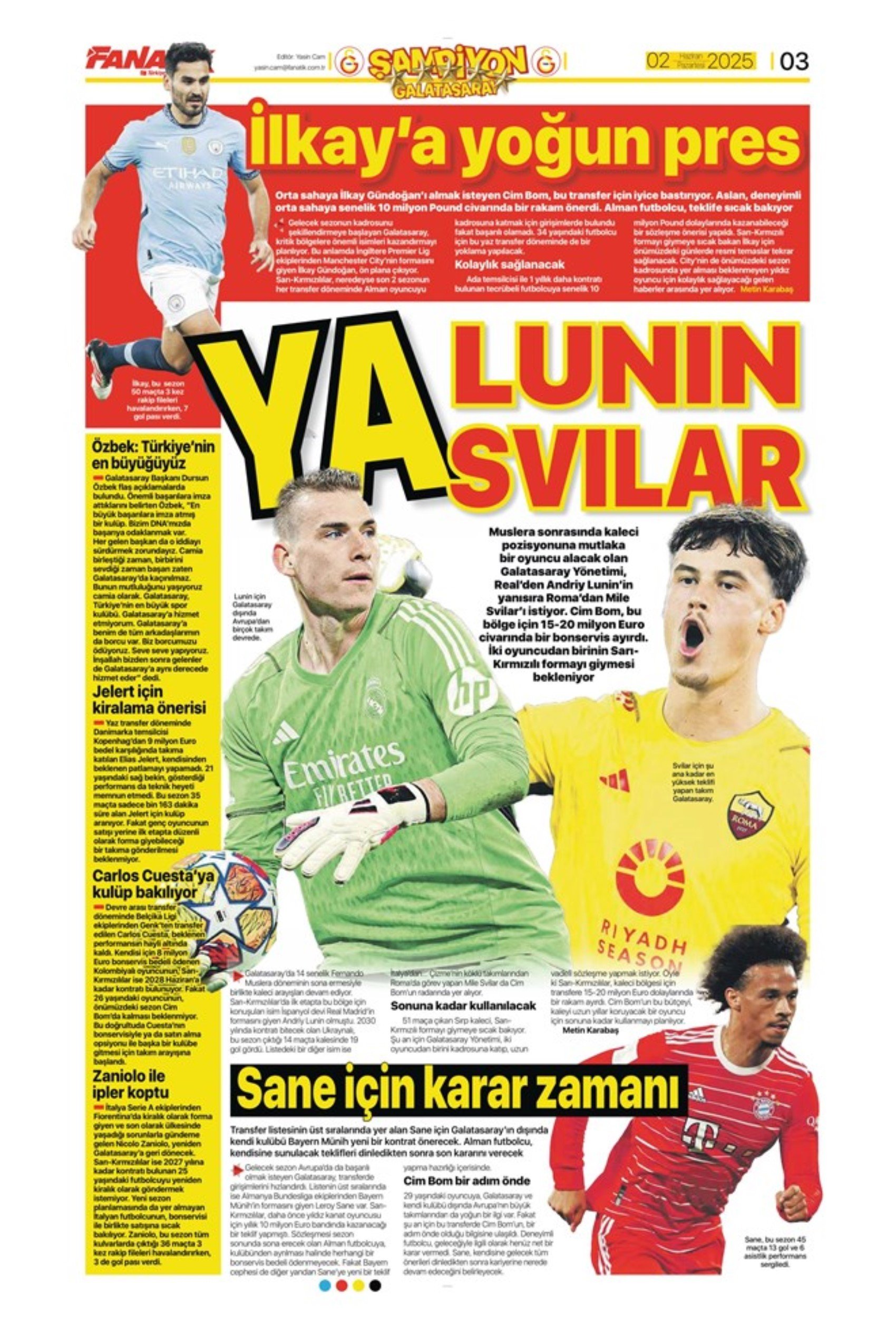 Sporda günün manşetleri: İtalyan basınından Osimhen iddiası: 'Galatasaray'ı unutmamak lazım'