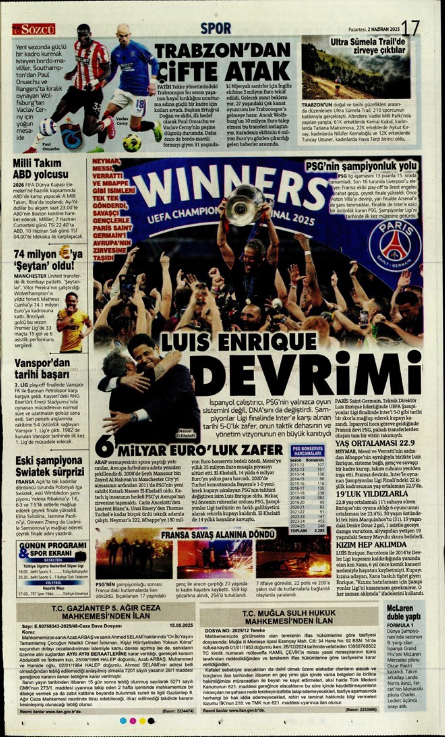 Sporda günün manşetleri: İtalyan basınından Osimhen iddiası: 'Galatasaray'ı unutmamak lazım'