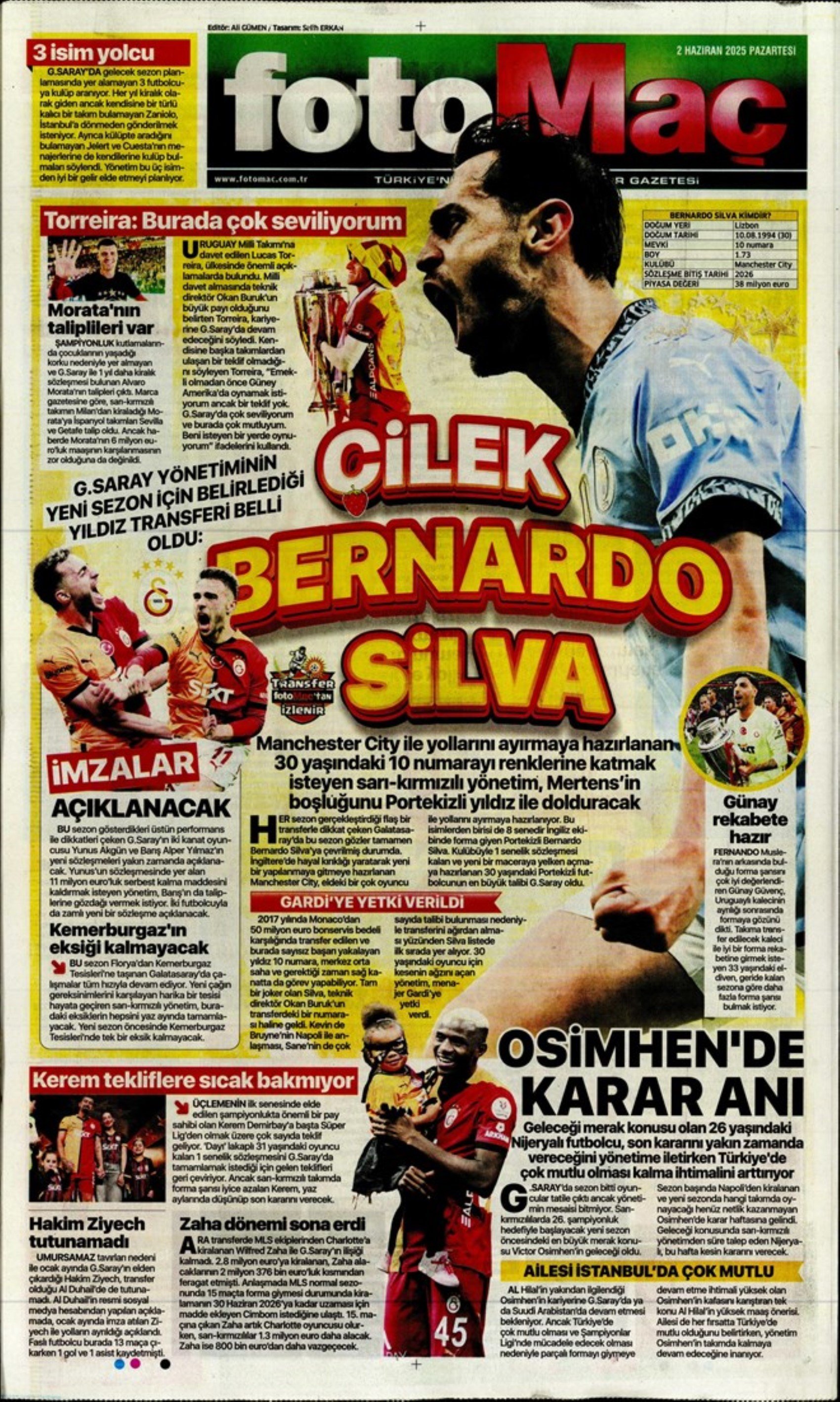 Sporda günün manşetleri: İtalyan basınından Osimhen iddiası: 'Galatasaray'ı unutmamak lazım'