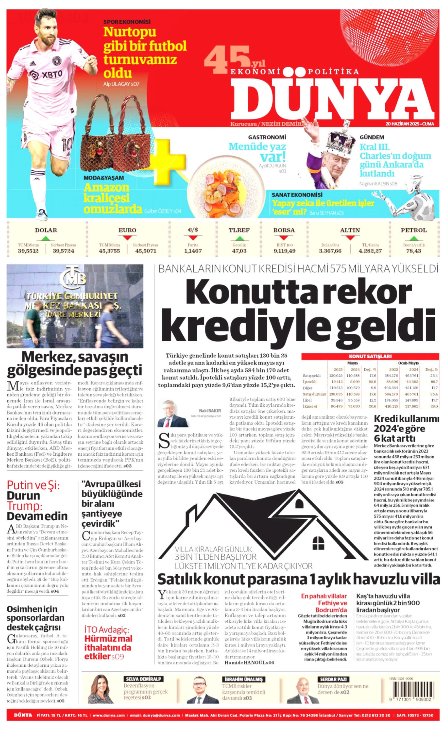 20 Haziran 2025 gazete manşetleri: Meclis'te zeytin kavgası
