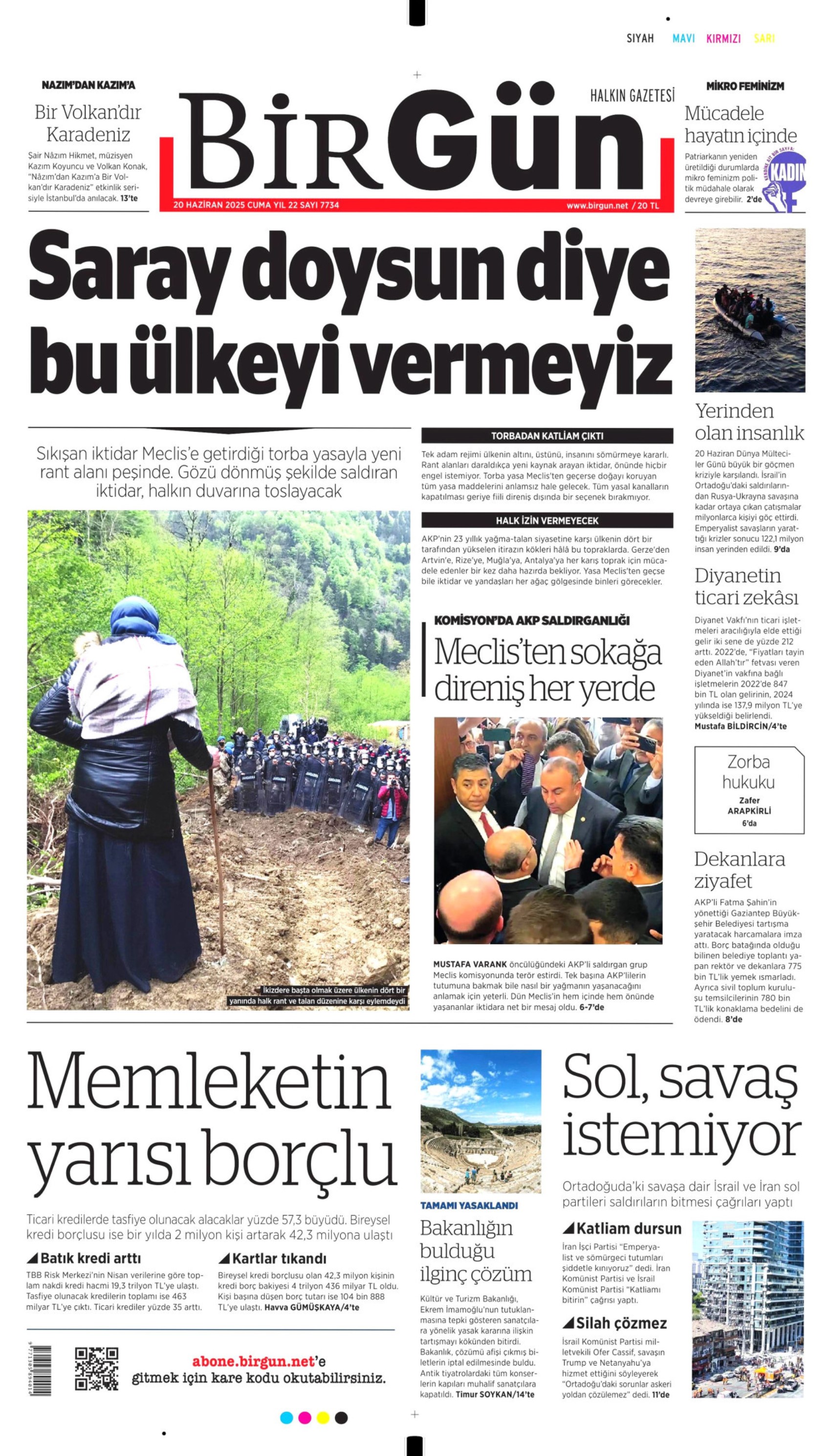 20 Haziran 2025 gazete manşetleri: Meclis'te zeytin kavgası
