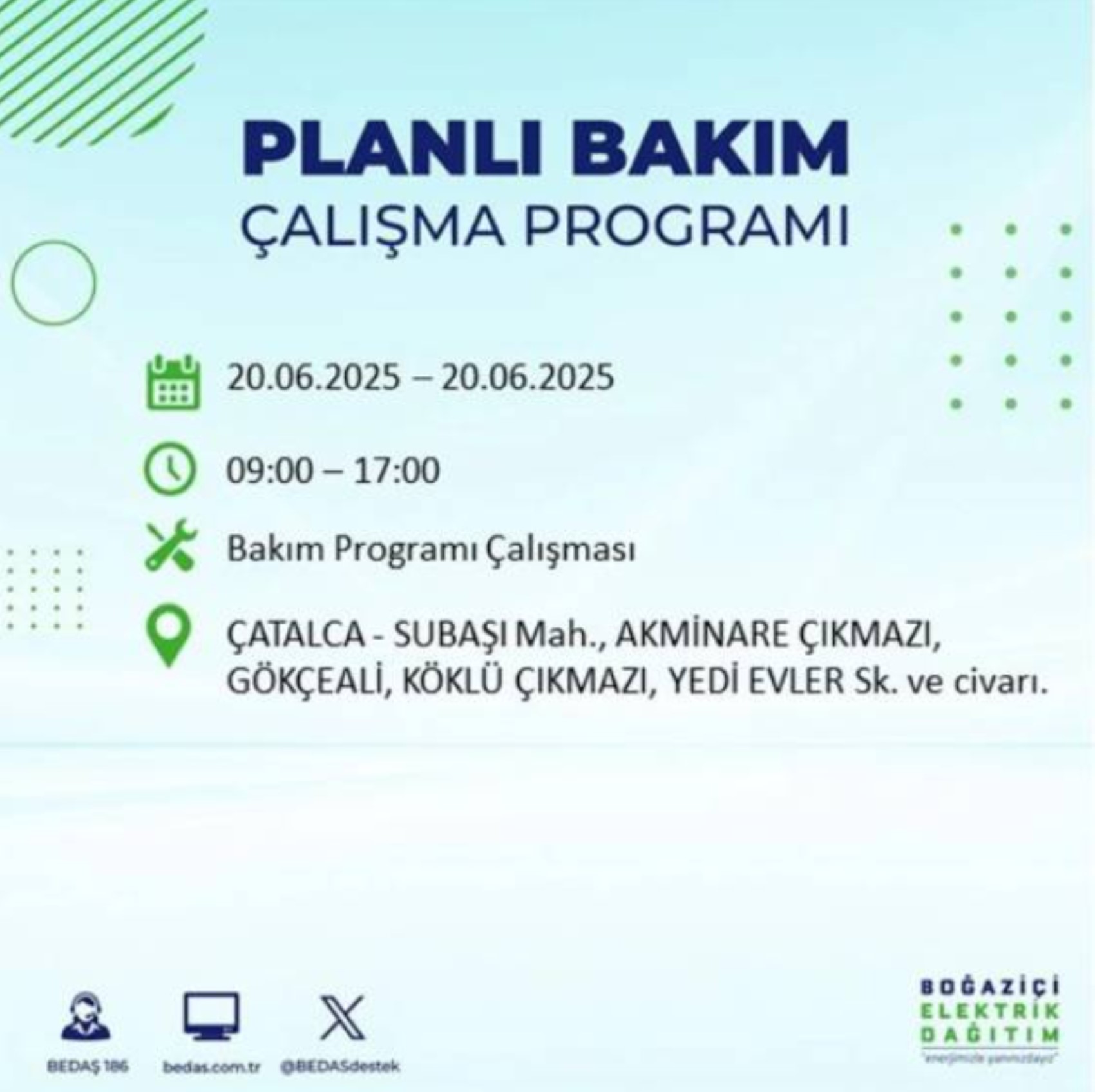 BEDAŞ paylaştı: İstanbul'da 20 Haziran Cuma günü elektrik kesintisi yaşanacak ilçeler