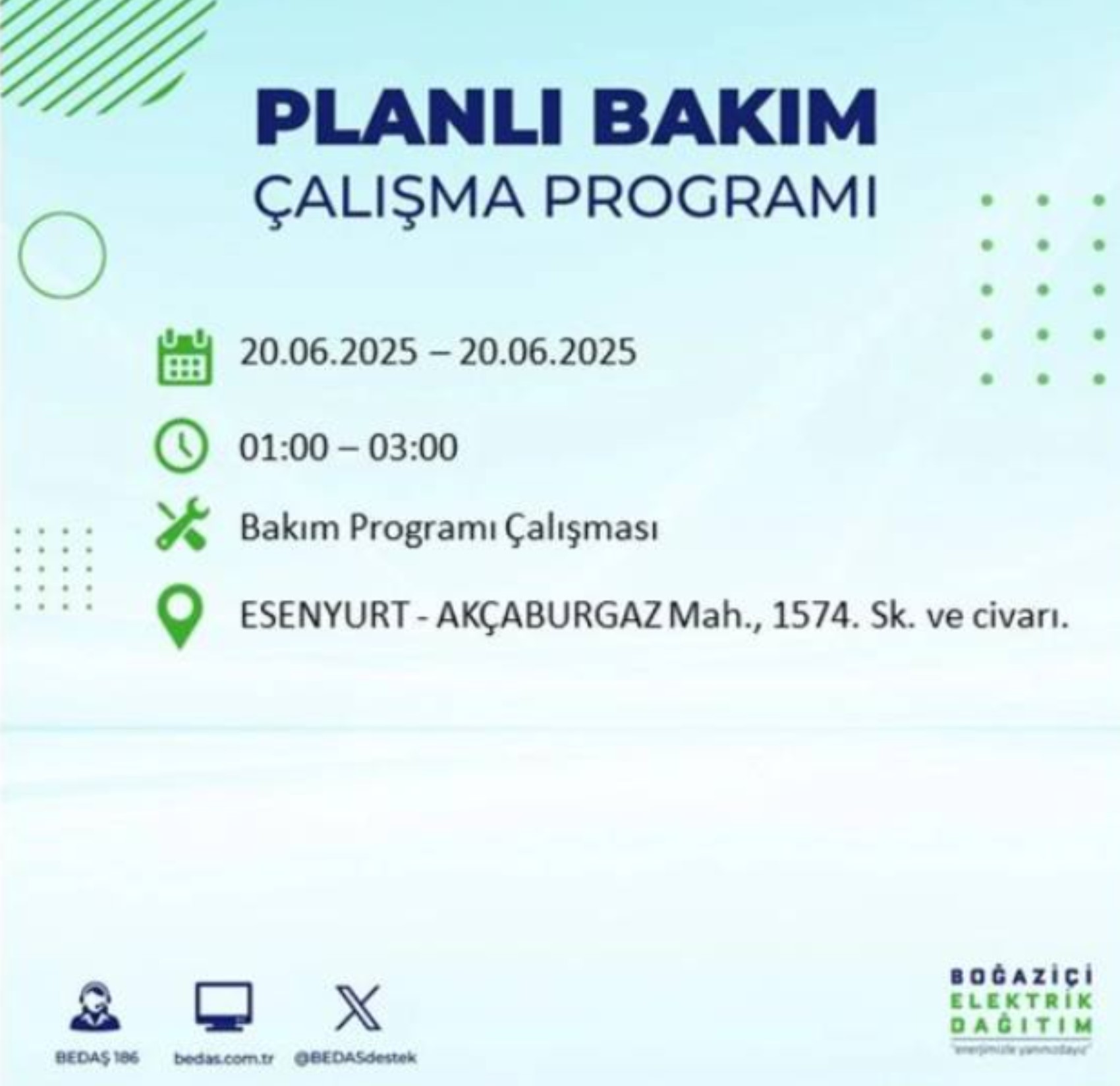 BEDAŞ paylaştı: İstanbul'da 20 Haziran Cuma günü elektrik kesintisi yaşanacak ilçeler