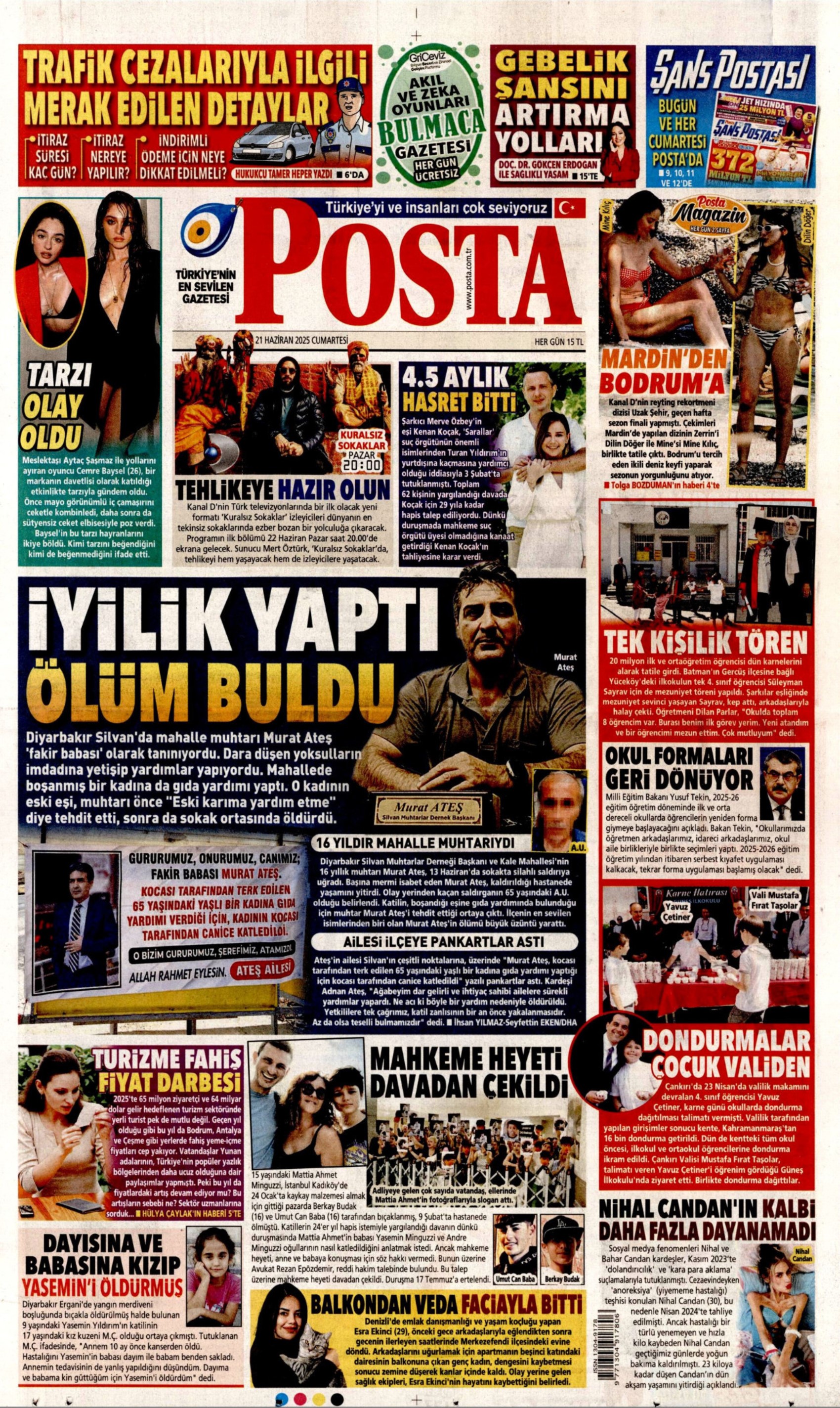 21 Haziran 2025 gazete manşetleri