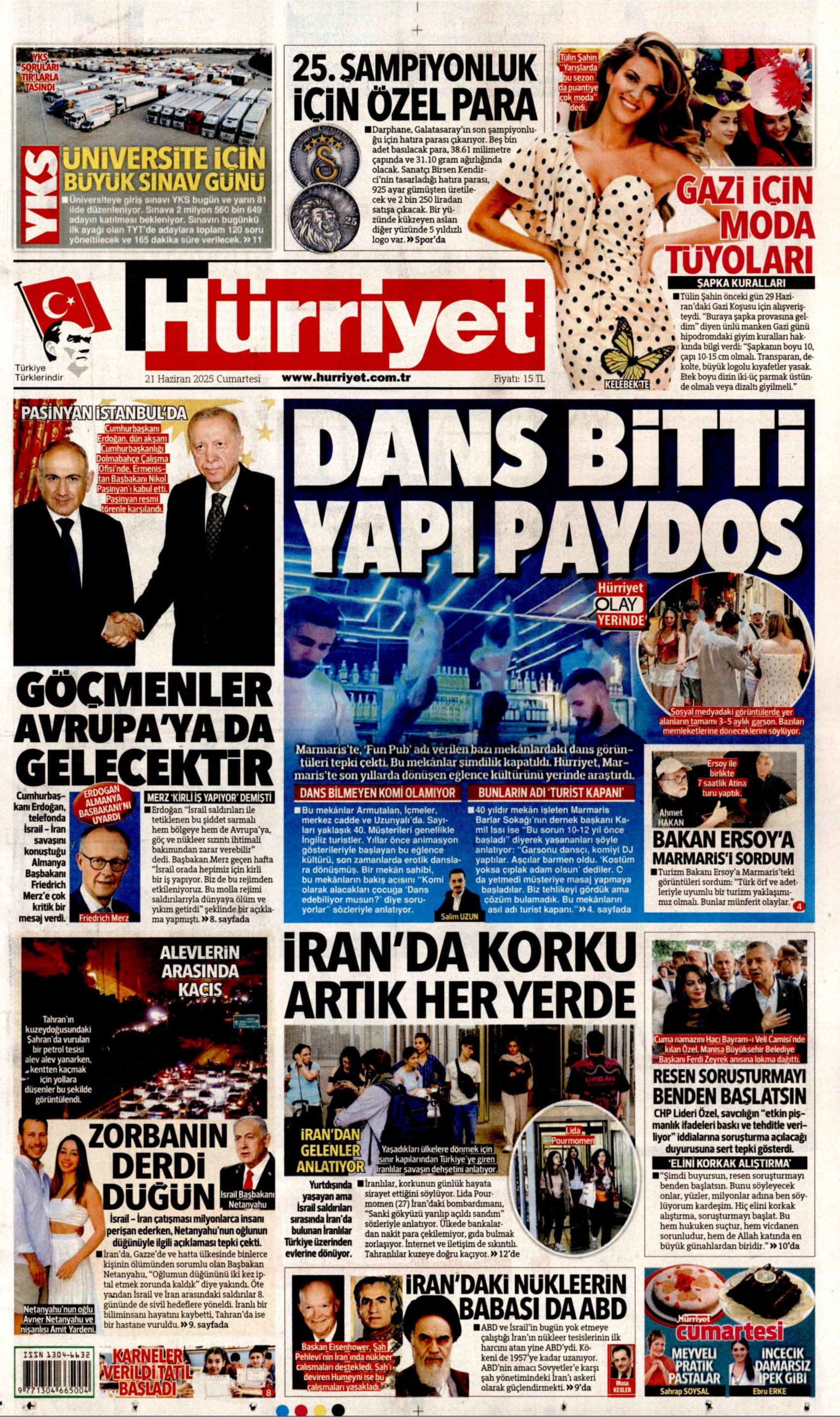21 Haziran 2025 gazete manşetleri