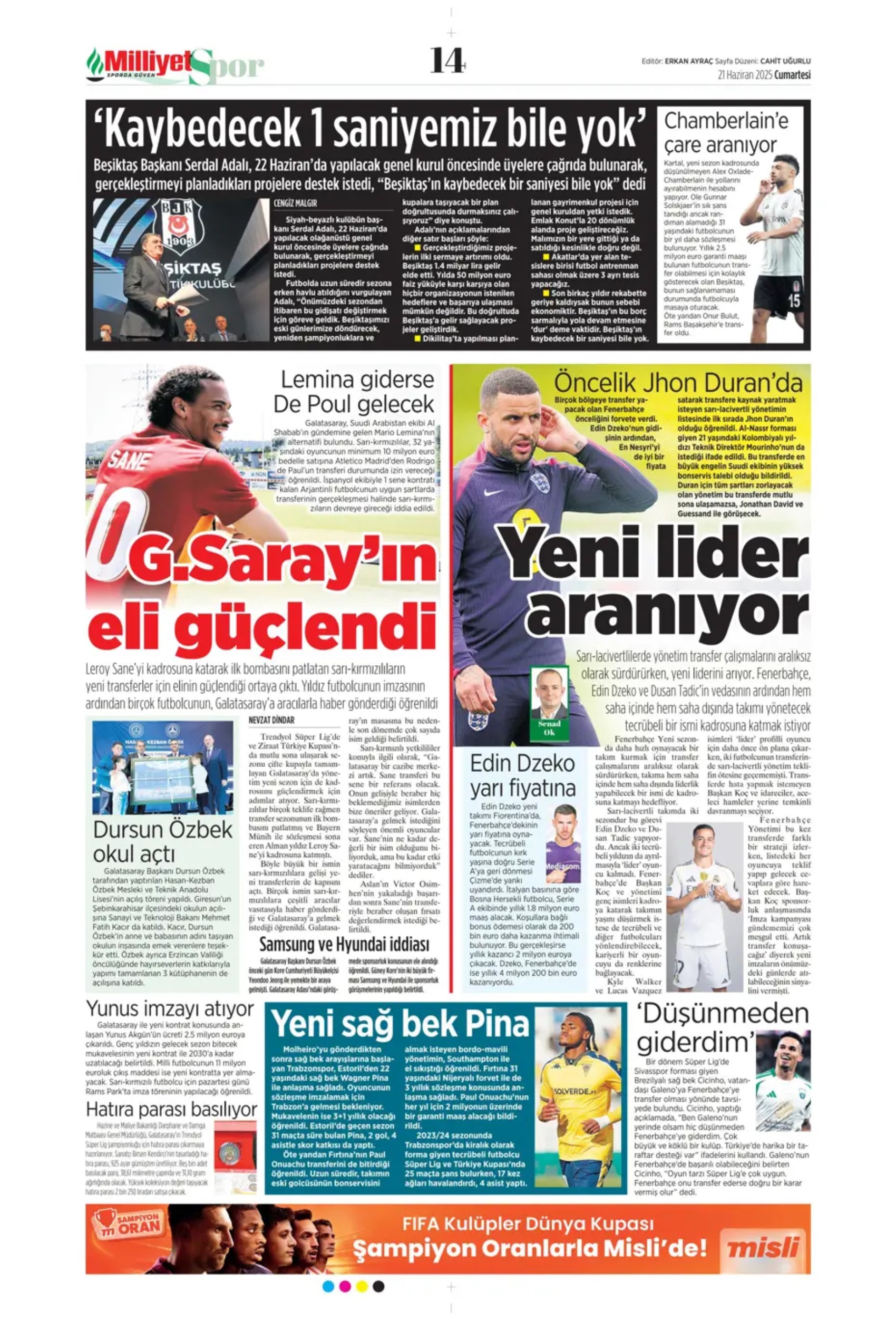 Sporda günün manşetleri... Hakan Çalhanoğlu masada, Osimhen'de karar haftası: Fenerbahçe Brezilyalı yıldızı renklerine katıyor