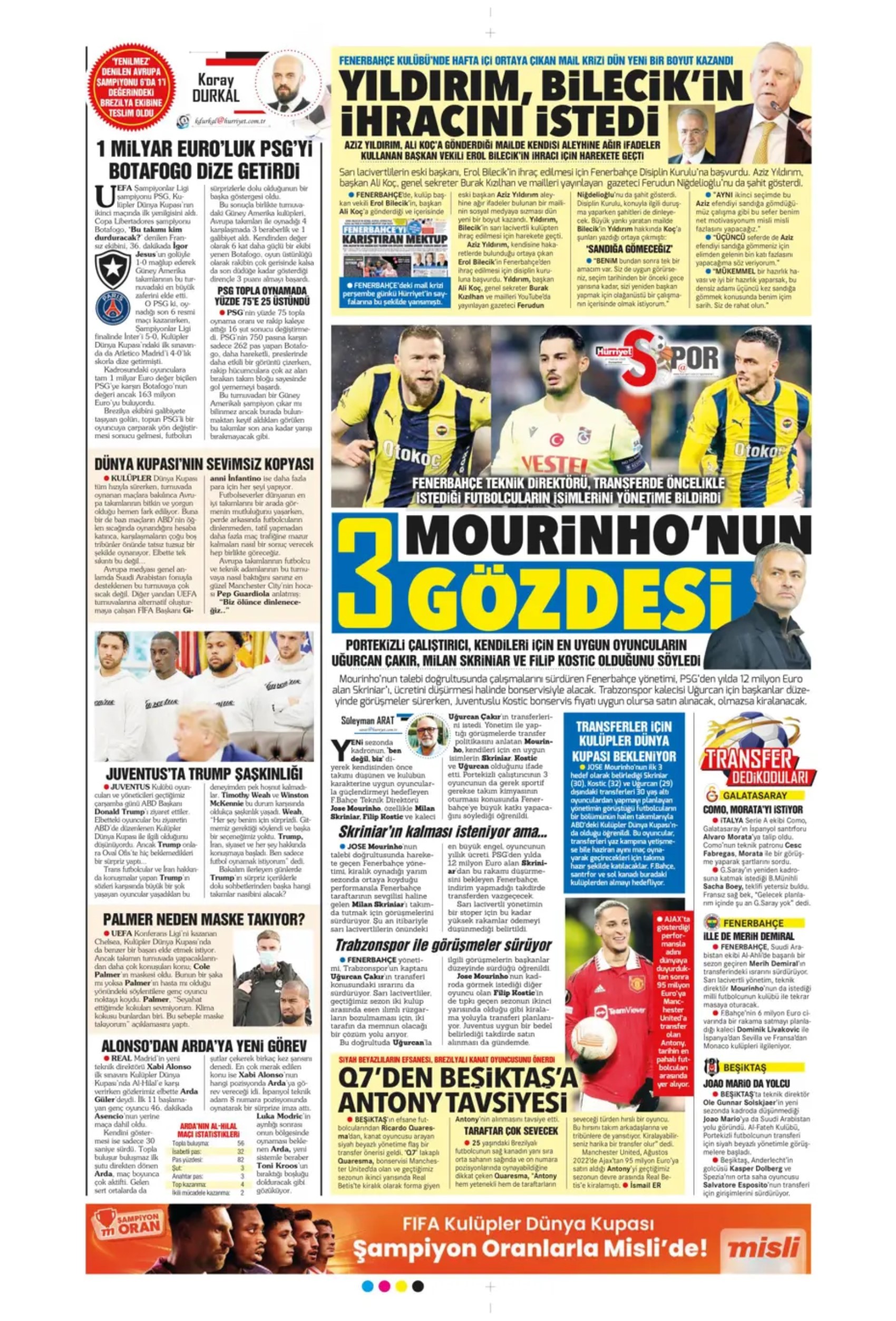 Sporda günün manşetleri... Hakan Çalhanoğlu masada, Osimhen'de karar haftası: Fenerbahçe Brezilyalı yıldızı renklerine katıyor