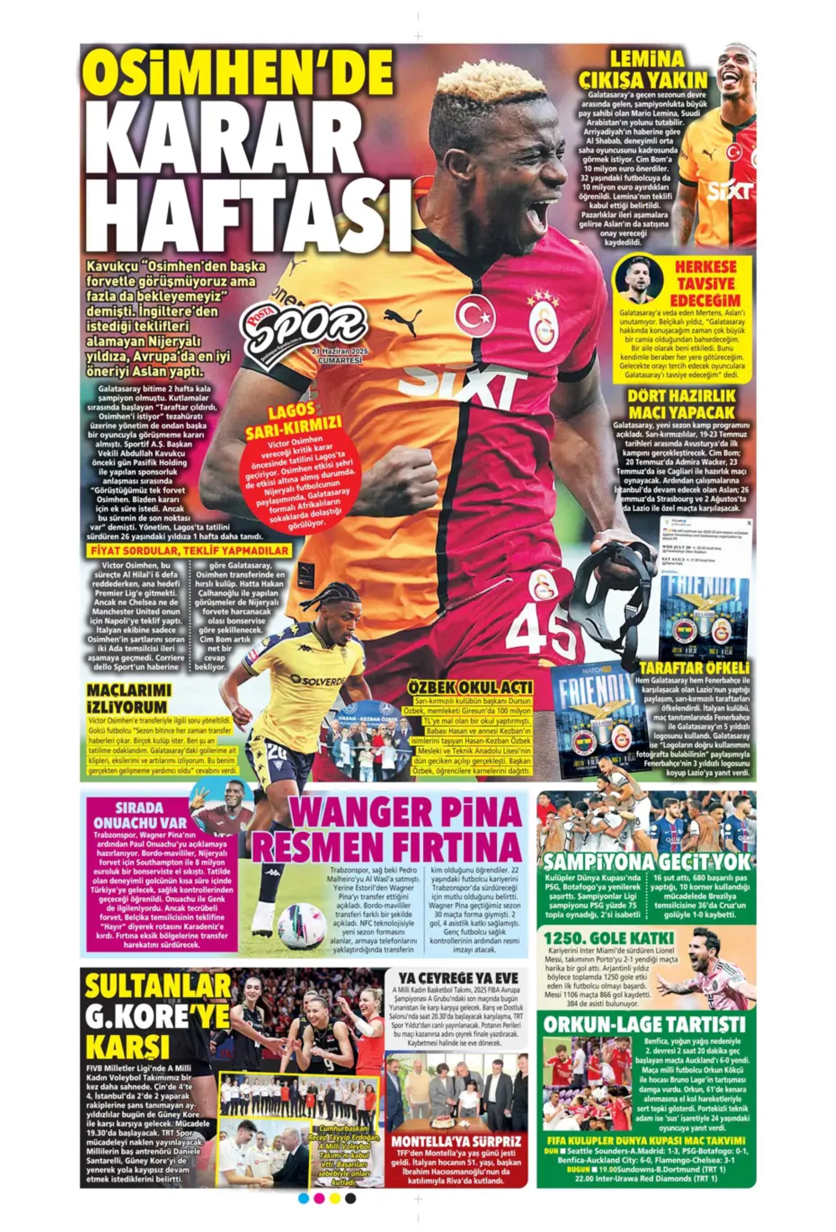Sporda günün manşetleri... Hakan Çalhanoğlu masada, Osimhen'de karar haftası: Fenerbahçe Brezilyalı yıldızı renklerine katıyor