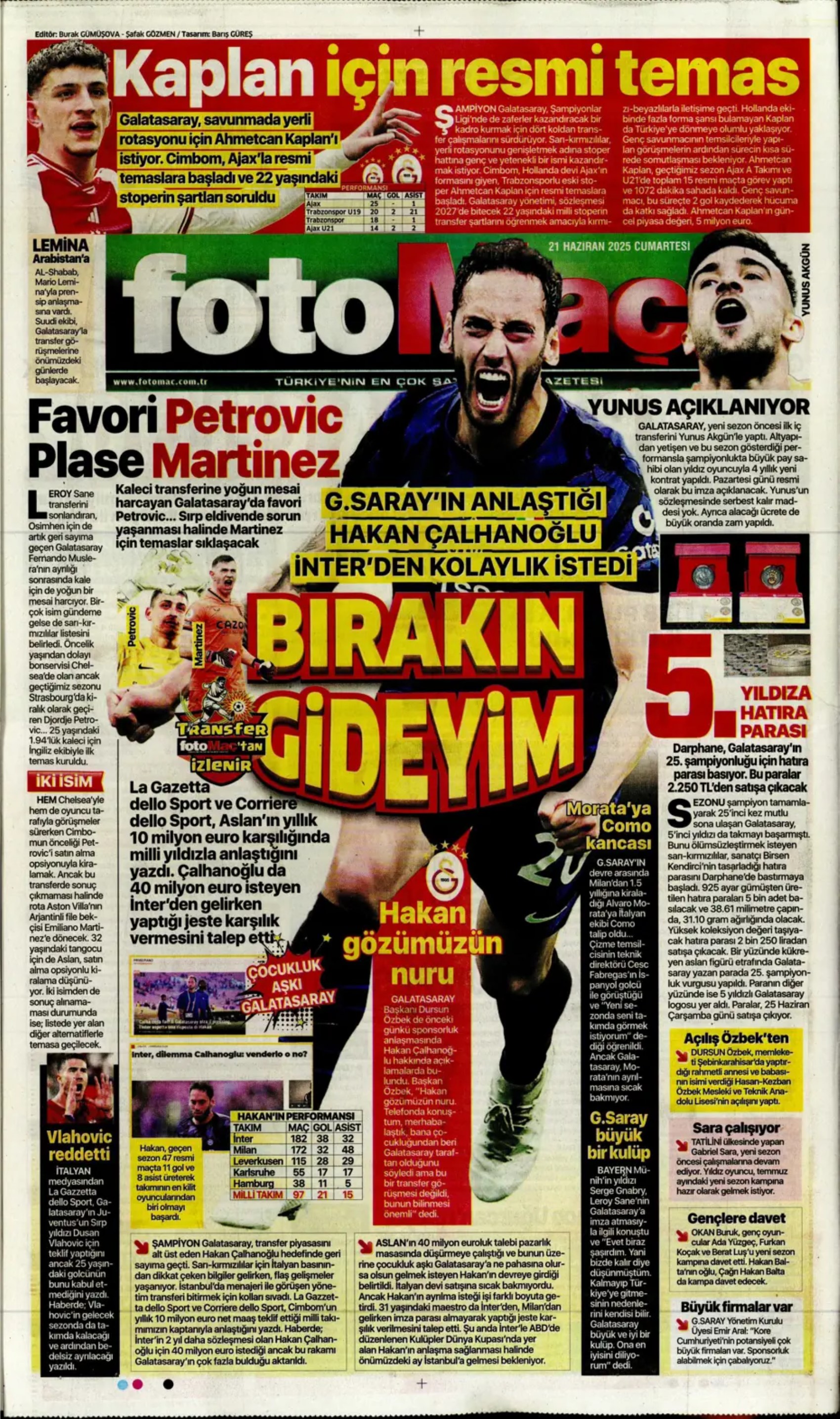 Sporda günün manşetleri... Hakan Çalhanoğlu masada, Osimhen'de karar haftası: Fenerbahçe Brezilyalı yıldızı renklerine katıyor
