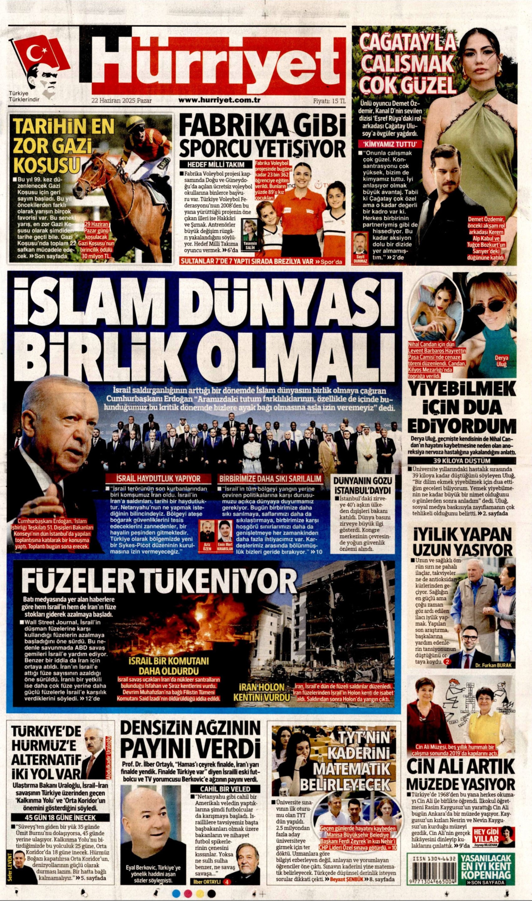 22 Haziran 2025 gazete manşetleri