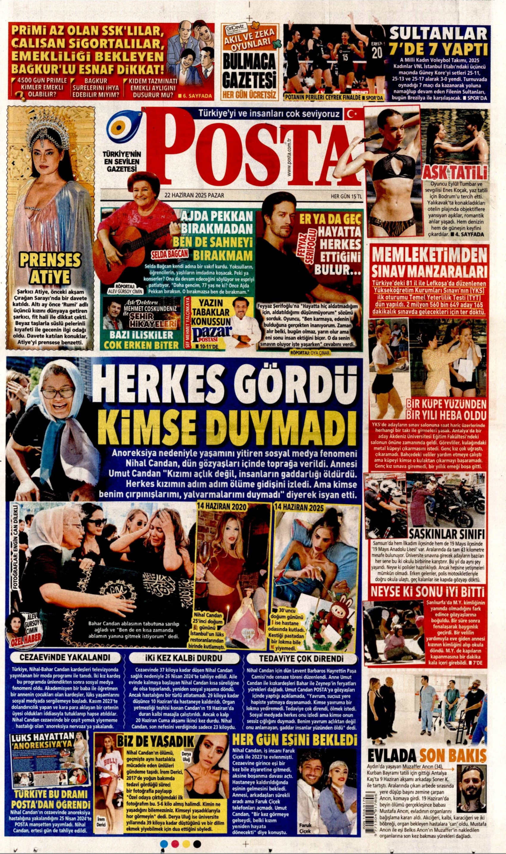 22 Haziran 2025 gazete manşetleri