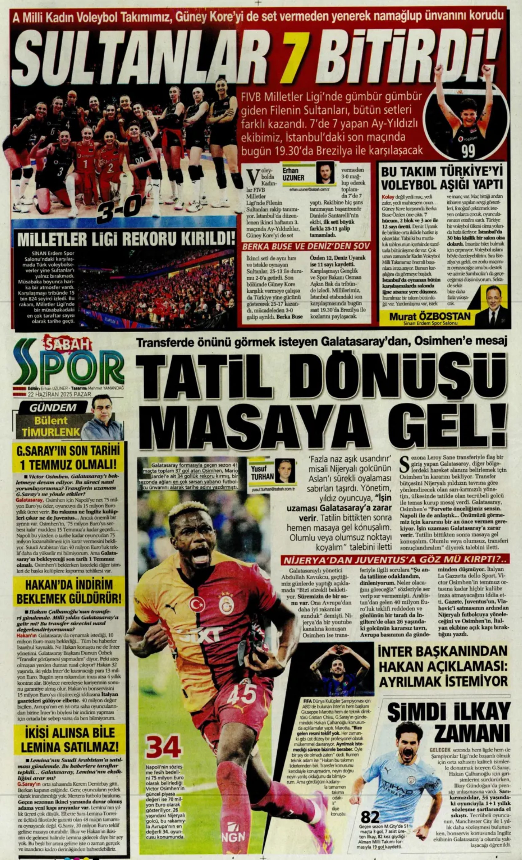 Sporda günün manşetleri... Galatasaray'da ilgileniyordu: Fenerbahçe Jonathan David bombasını patlatıyor! İlkay'da sona doğru