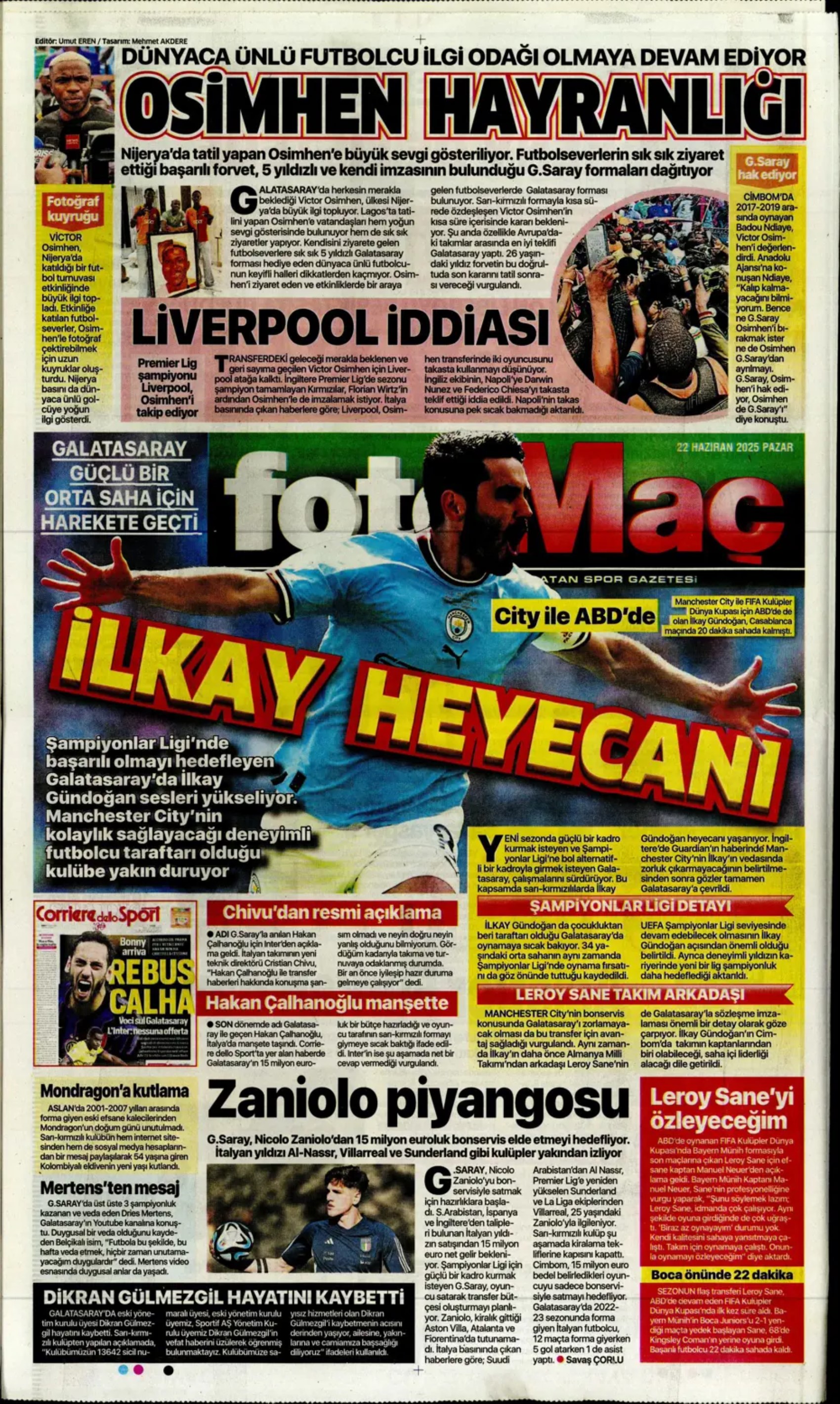 Sporda günün manşetleri... Galatasaray'da ilgileniyordu: Fenerbahçe Jonathan David bombasını patlatıyor! İlkay'da sona doğru