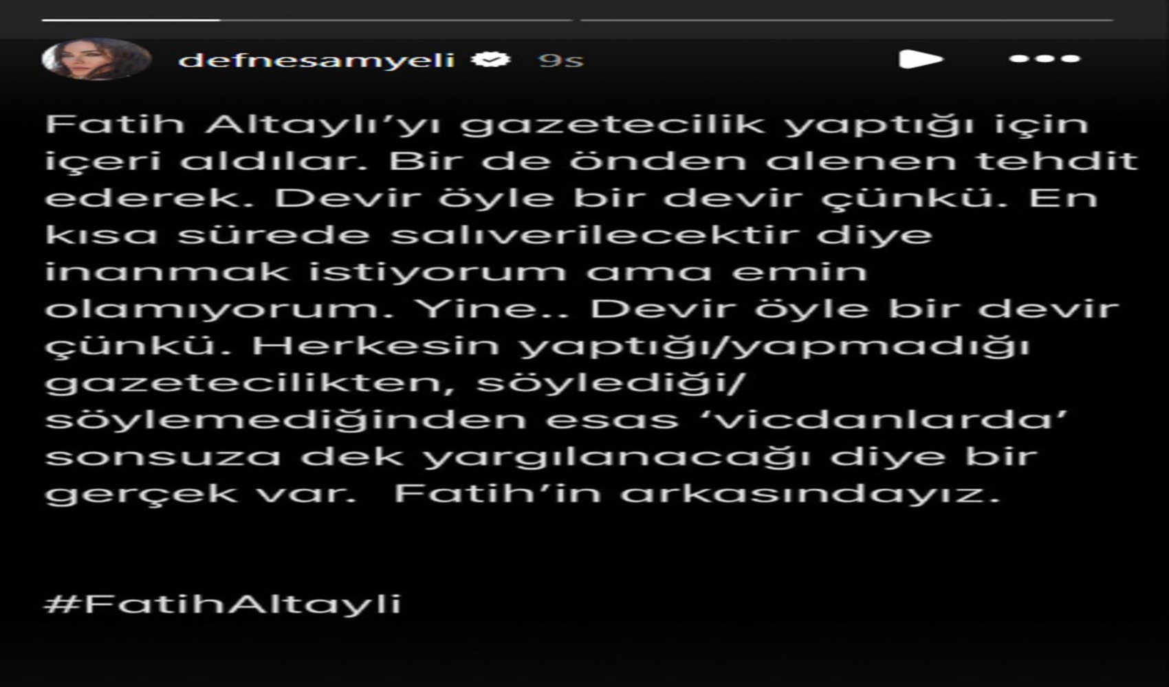 Defne Samyeli'den Fatih Altaylı'nın tutuklanmasına sert tepki! 'Bazen hapse girenlerden olmak...'