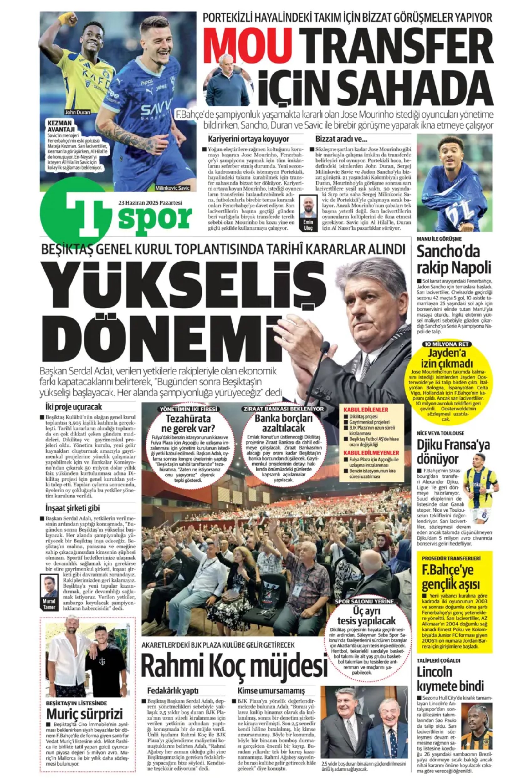 Sporda günün manşetleri... Jadon Sancho'ya sıcak temas: Kaleci için 3 aday