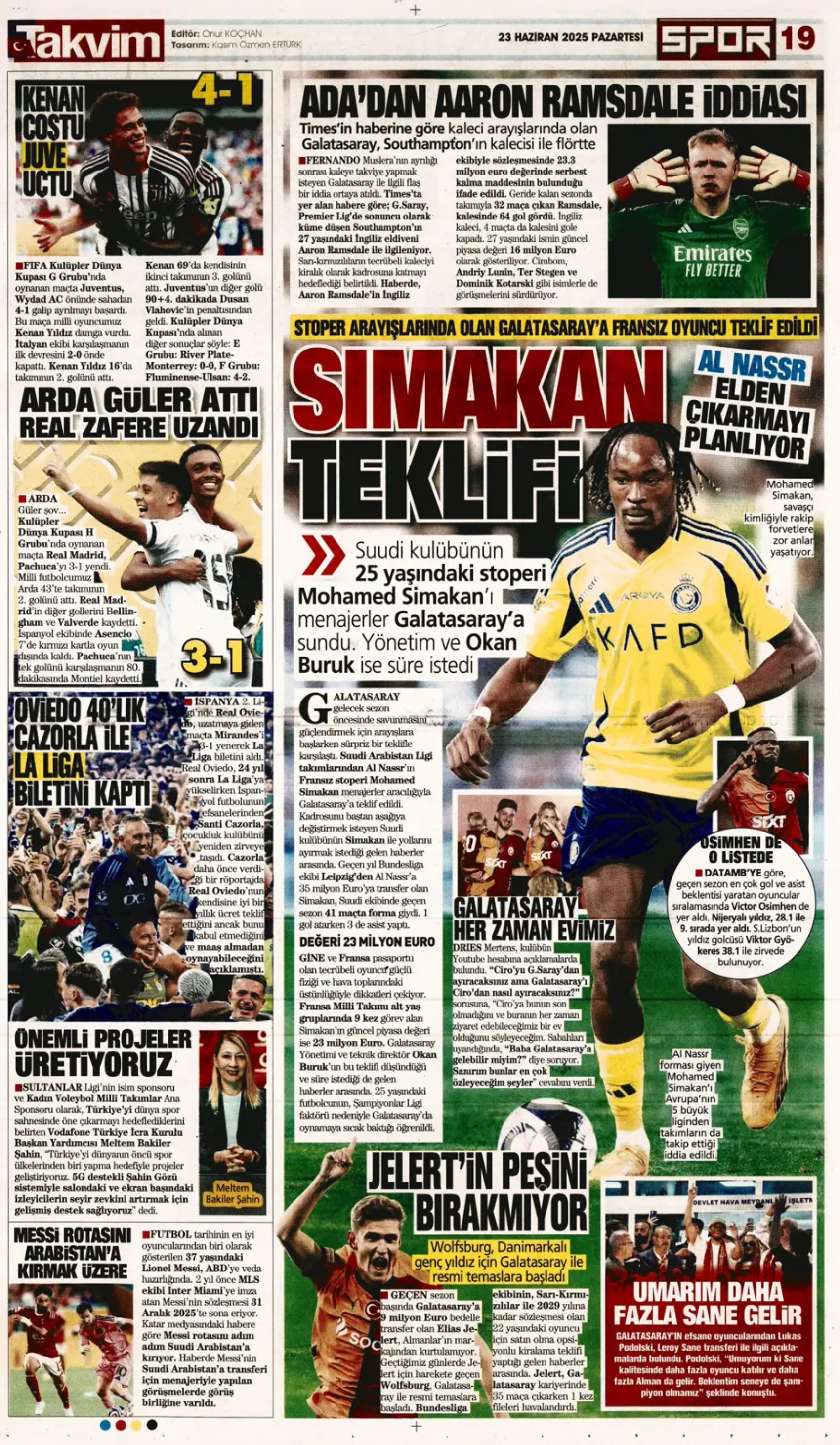 Sporda günün manşetleri... Jadon Sancho'ya sıcak temas: Kaleci için 3 aday
