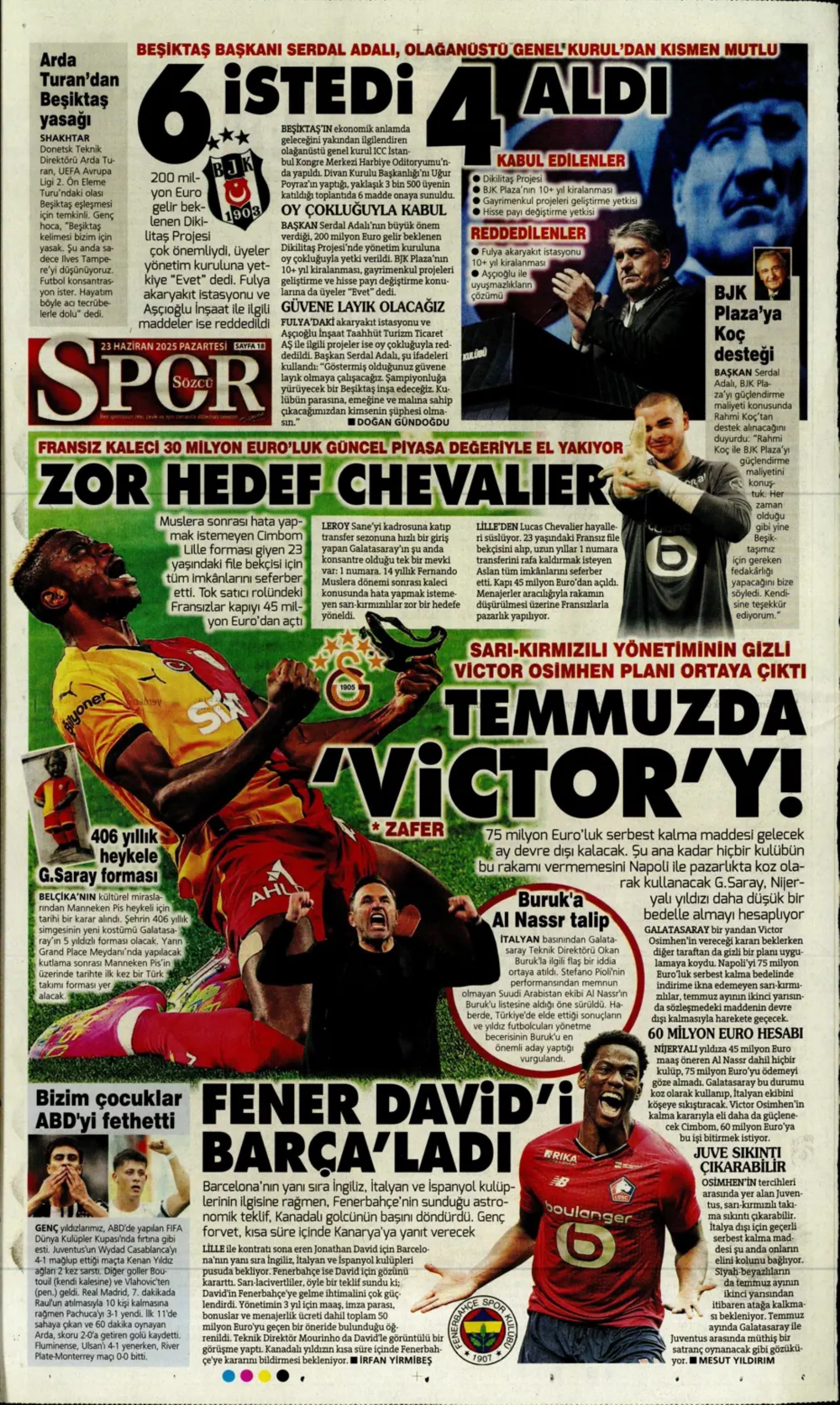 Sporda günün manşetleri... Jadon Sancho'ya sıcak temas: Kaleci için 3 aday