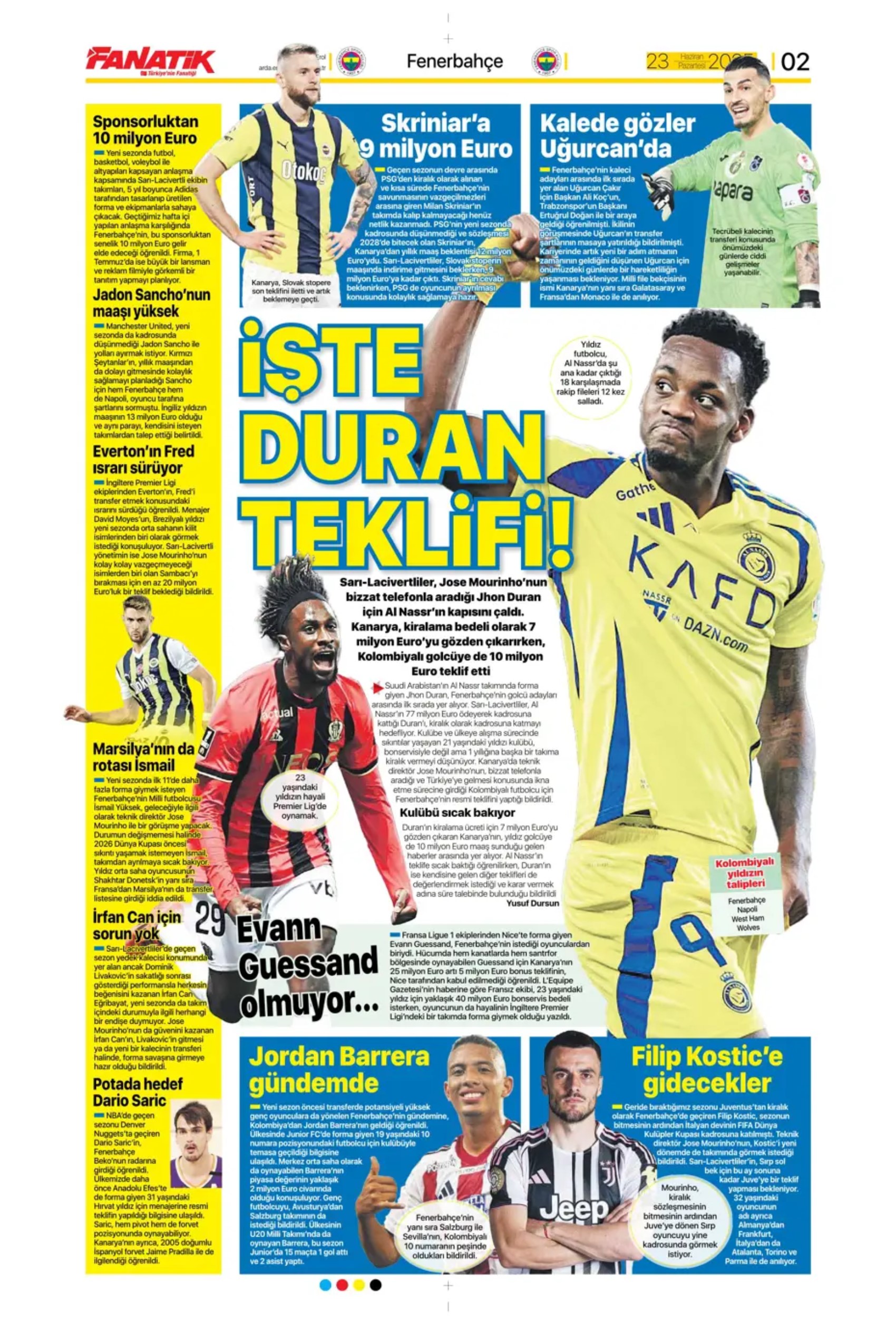 Sporda günün manşetleri... Jadon Sancho'ya sıcak temas: Kaleci için 3 aday