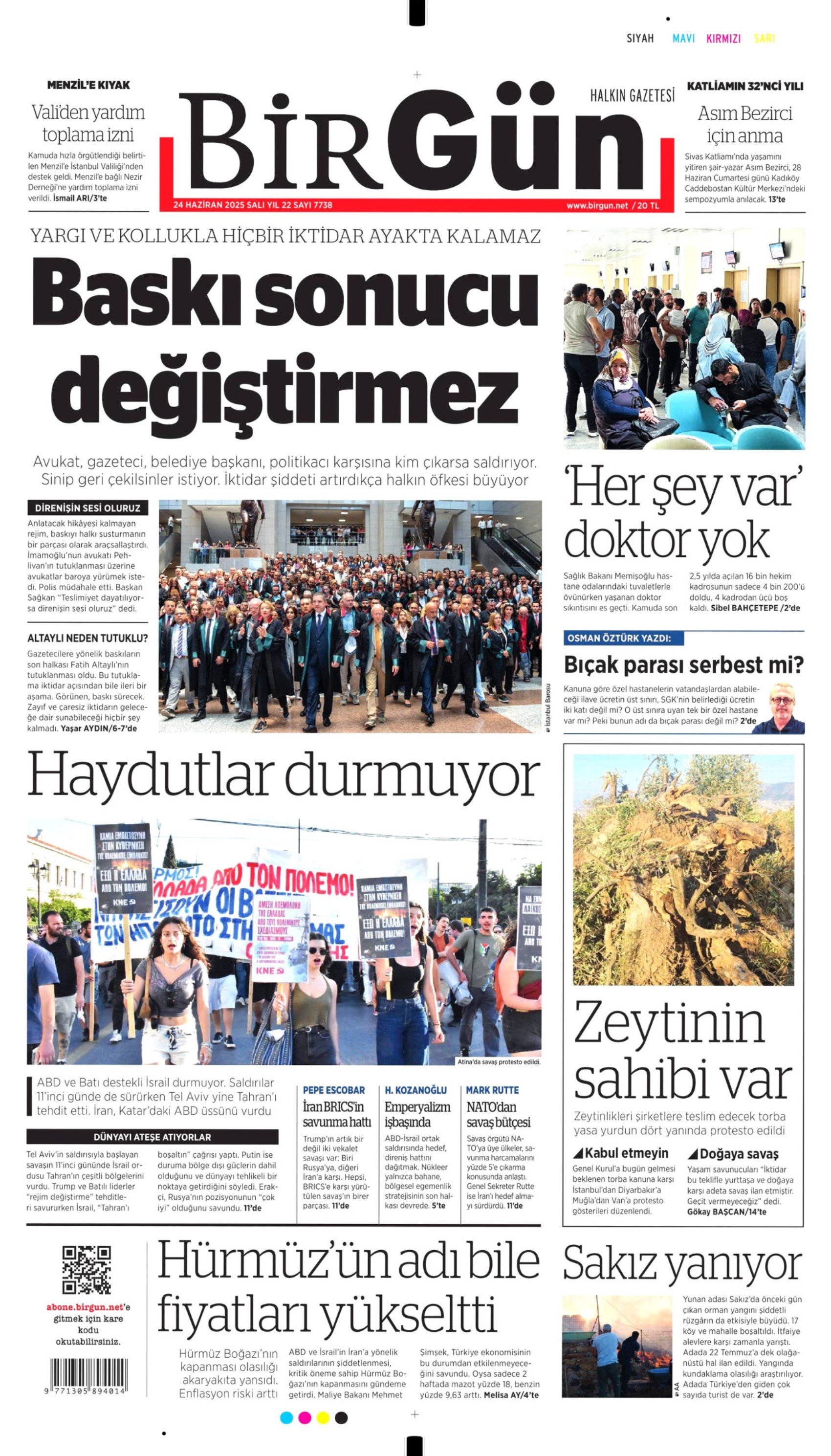 24 Haziran 2025 gazete manşetleri... Orta Doğu'da tansiyon yüksek: 'Kuşatılıyoruz'