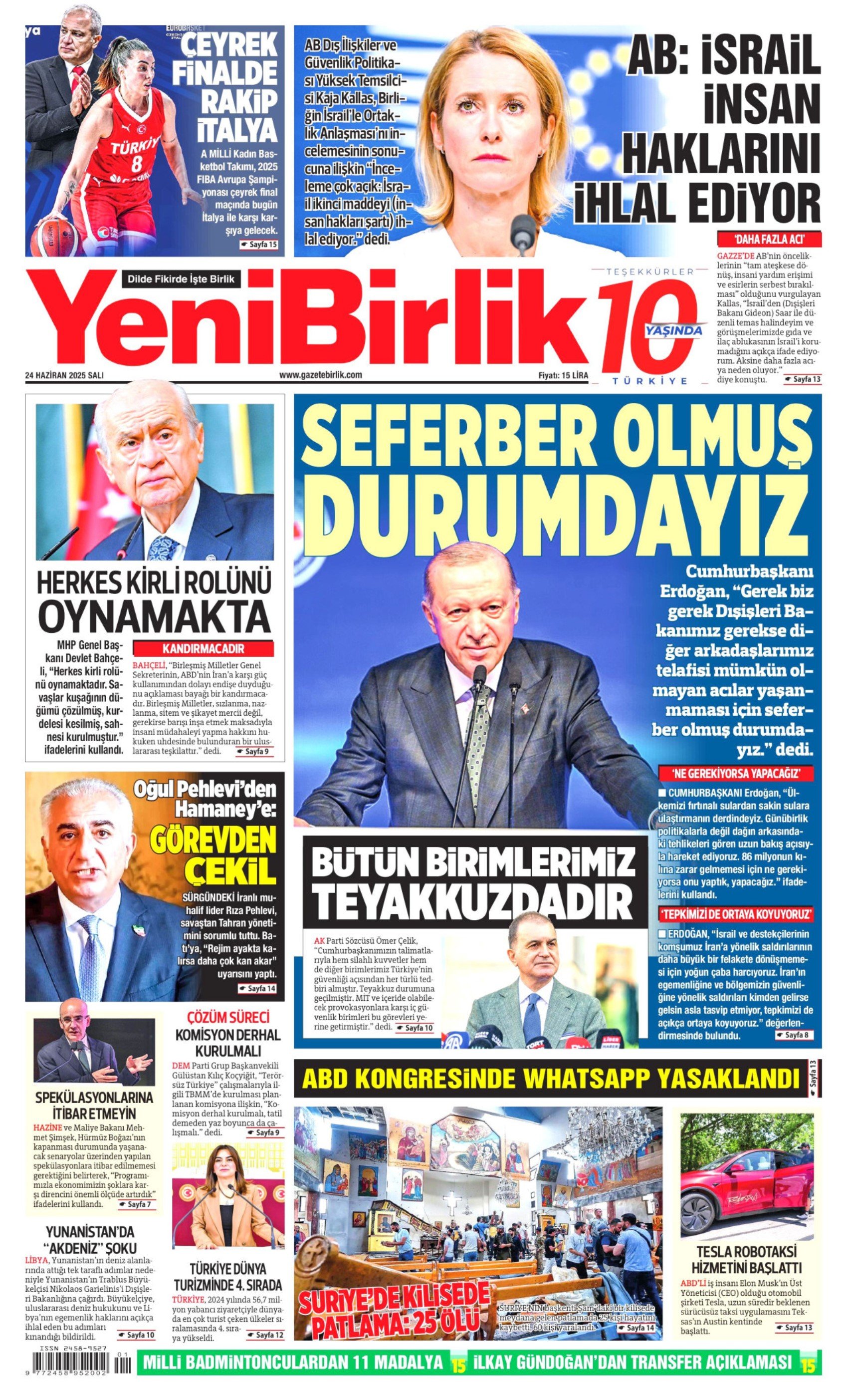 24 Haziran 2025 gazete manşetleri... Orta Doğu'da tansiyon yüksek: 'Kuşatılıyoruz'