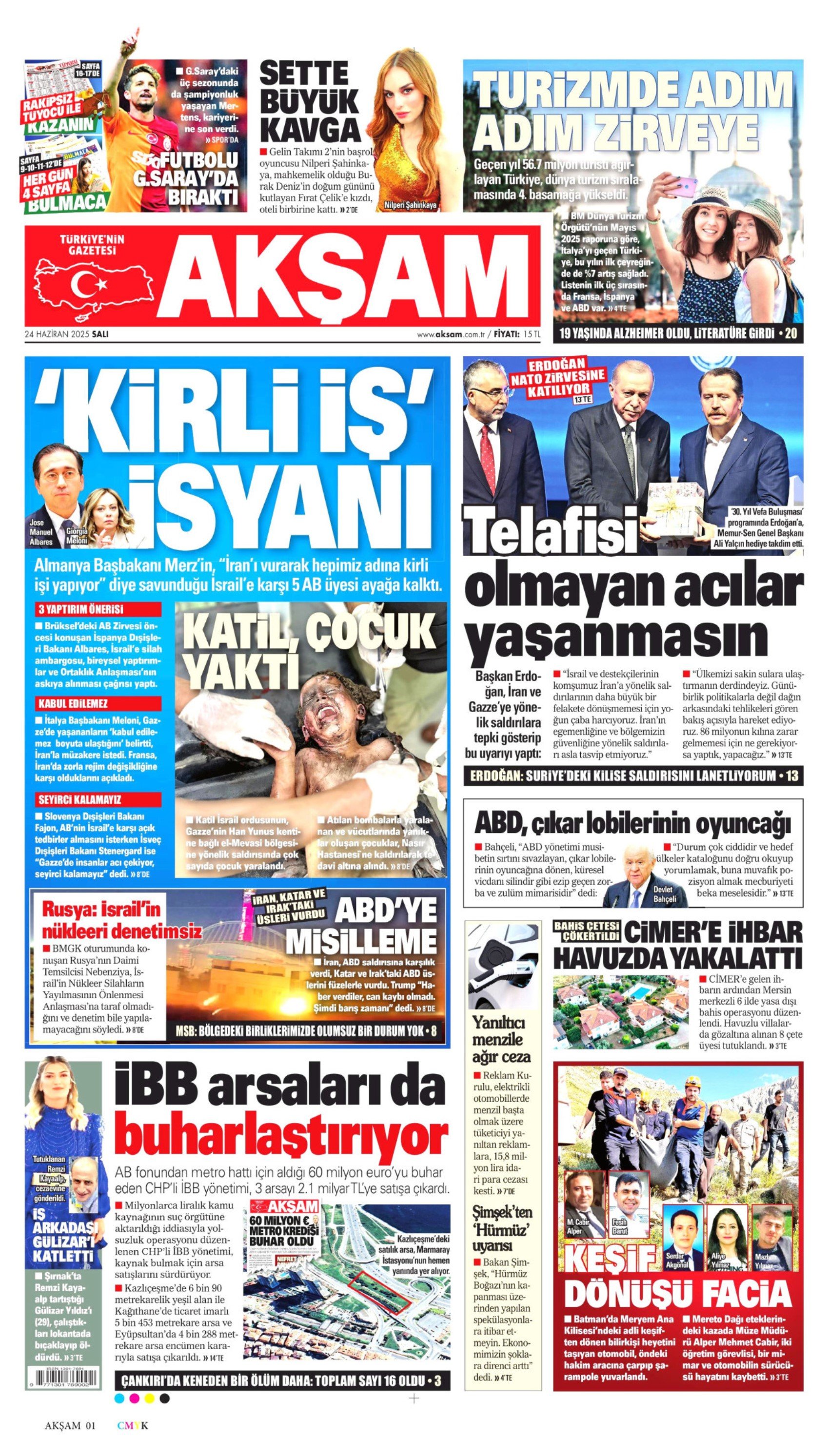 24 Haziran 2025 gazete manşetleri... Orta Doğu'da tansiyon yüksek: 'Kuşatılıyoruz'