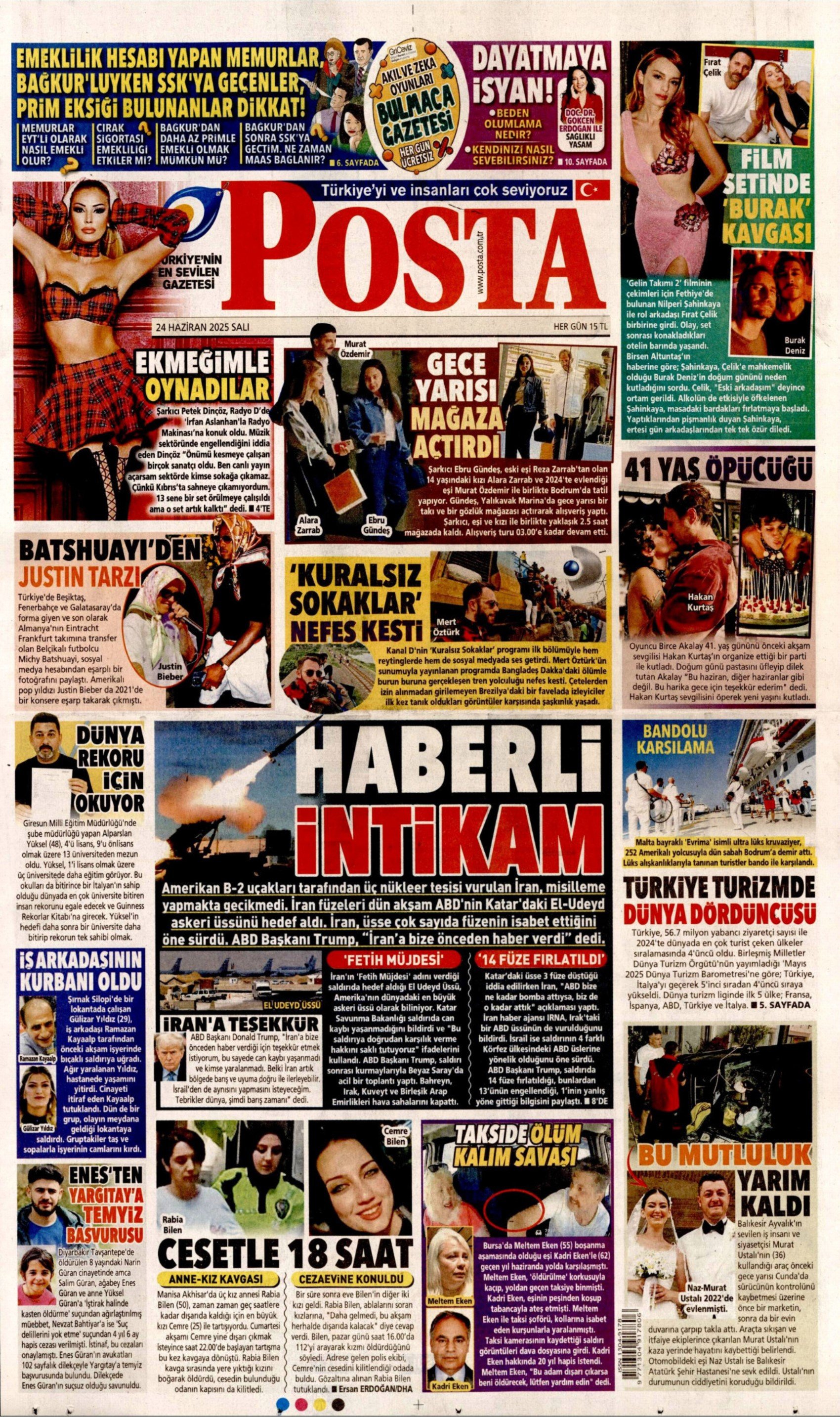 24 Haziran 2025 gazete manşetleri... Orta Doğu'da tansiyon yüksek: 'Kuşatılıyoruz'
