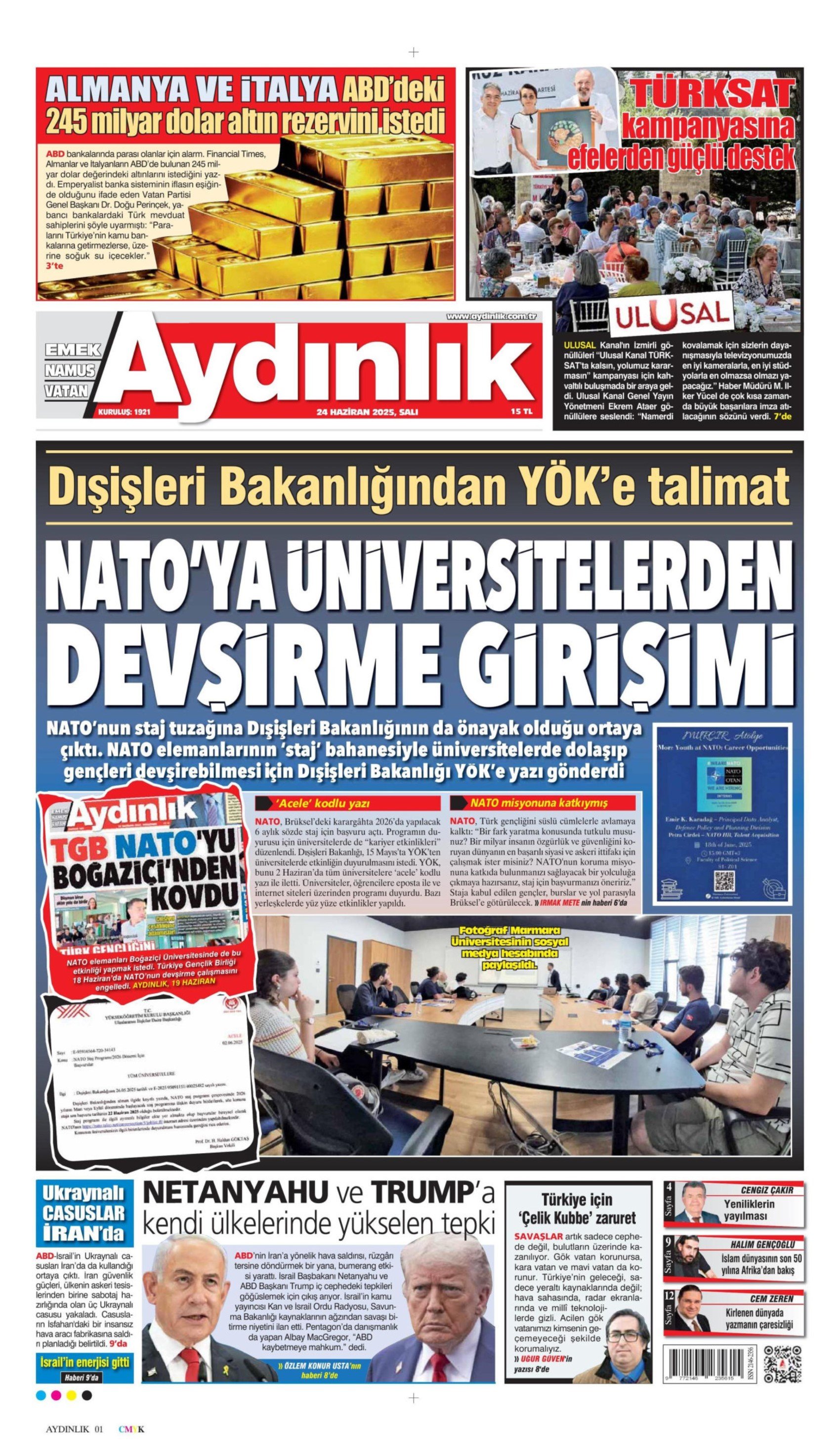 24 Haziran 2025 gazete manşetleri... Orta Doğu'da tansiyon yüksek: 'Kuşatılıyoruz'