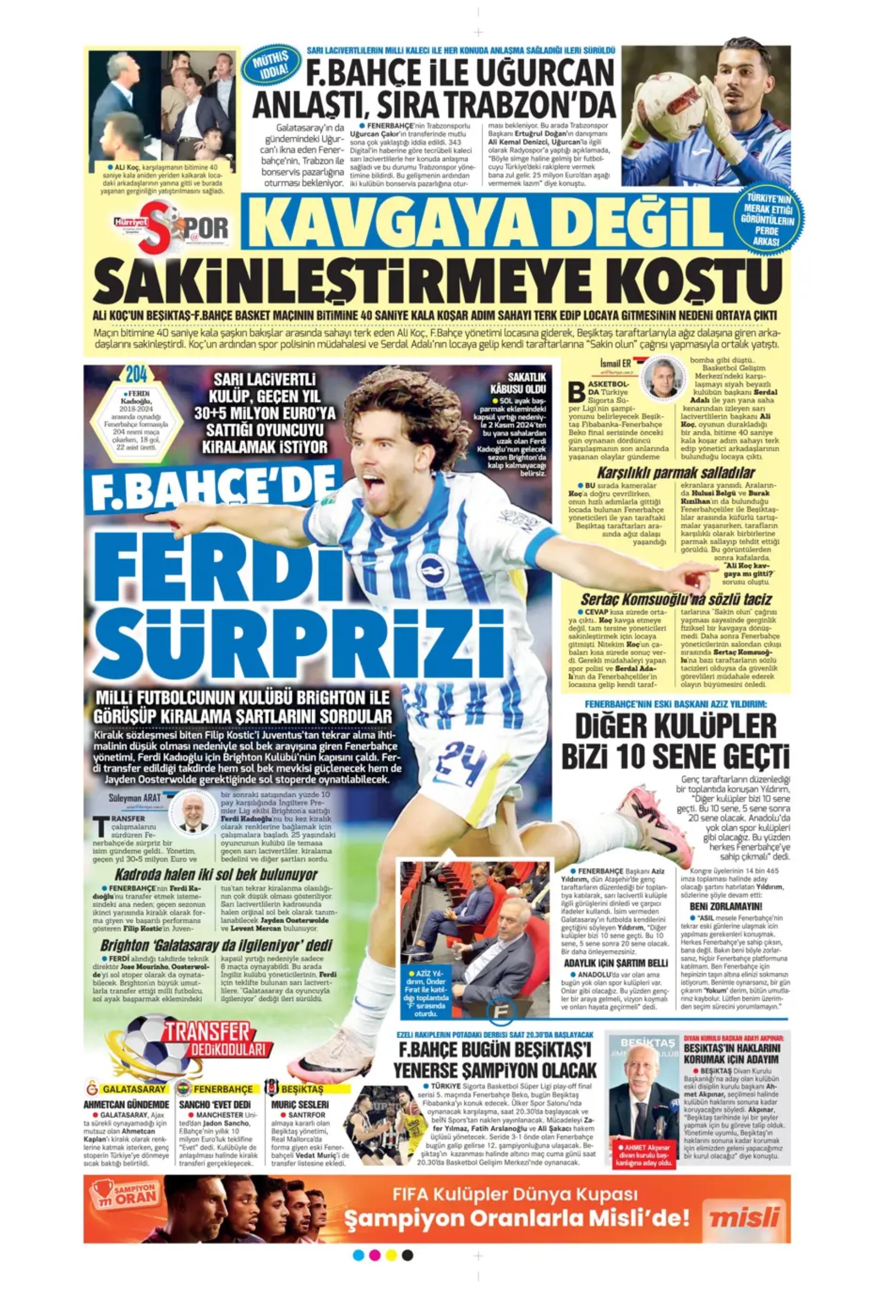 Sporda günün manşetleri: Fenerbahçe'de 1 Temmuz hazırlığı: İngiliz anahtarı Jadon Sancho geliyor
