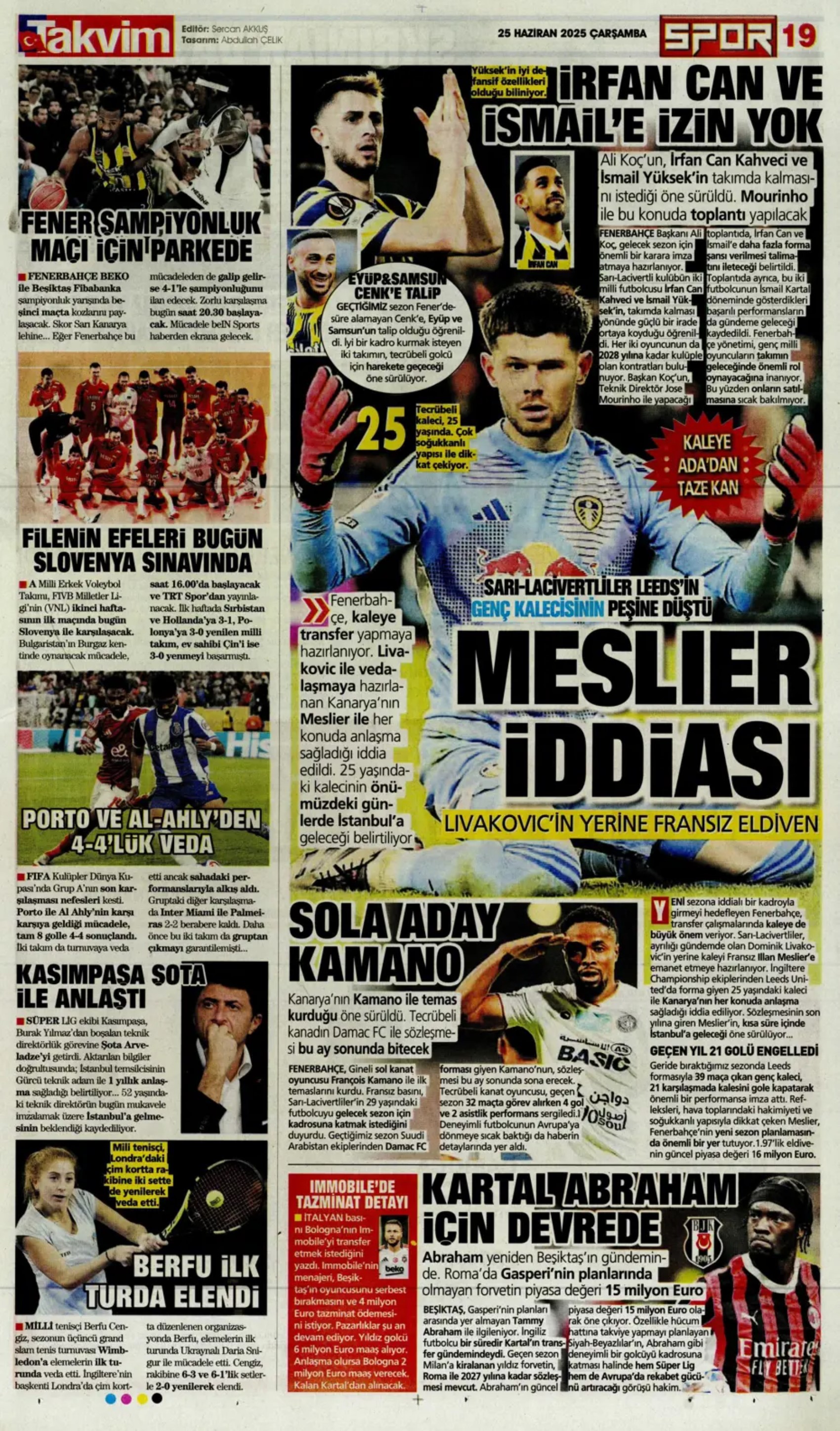 Sporda günün manşetleri: Fenerbahçe'de 1 Temmuz hazırlığı: İngiliz anahtarı Jadon Sancho geliyor