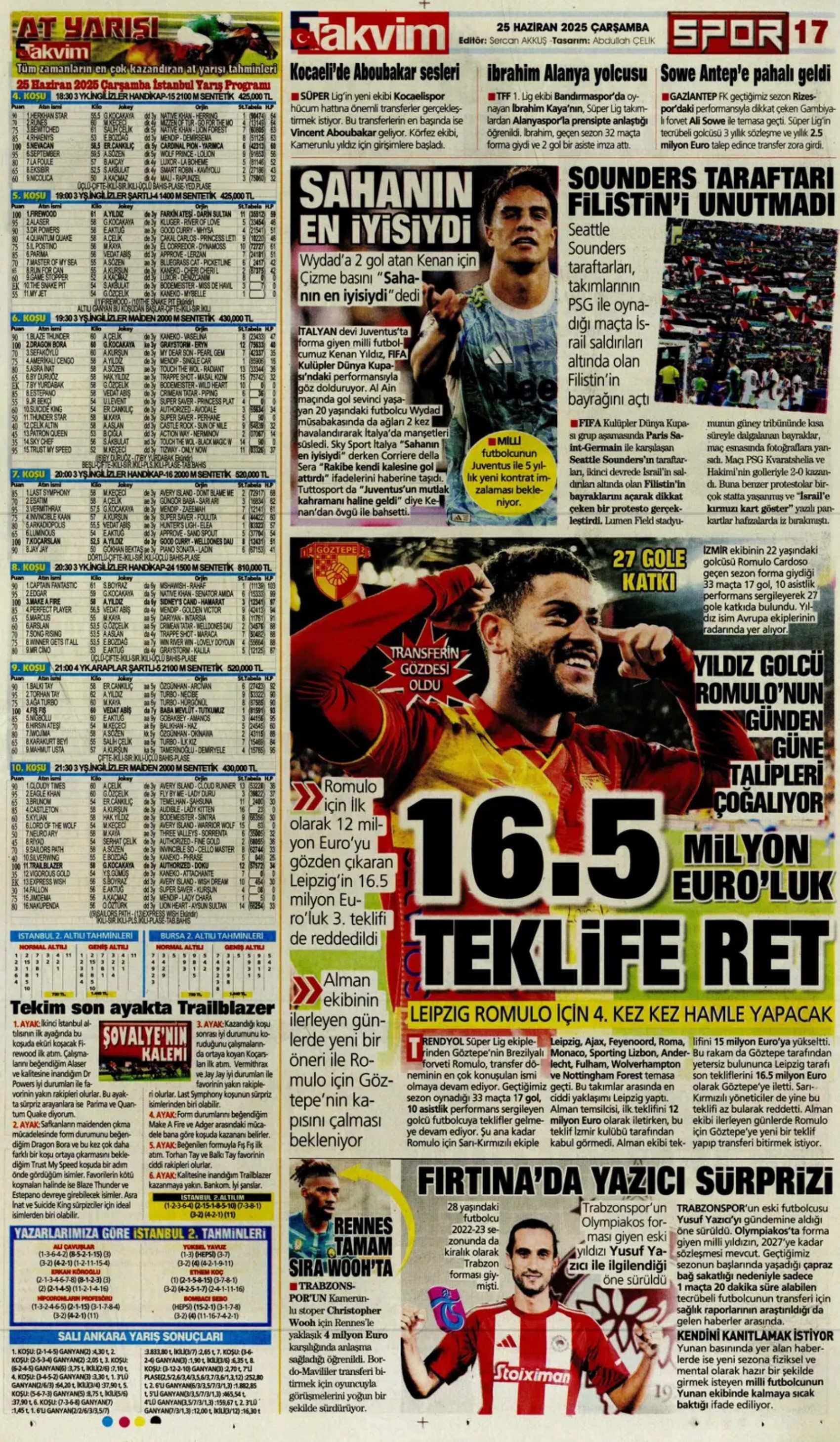Sporda günün manşetleri: Fenerbahçe'de 1 Temmuz hazırlığı: İngiliz anahtarı Jadon Sancho geliyor