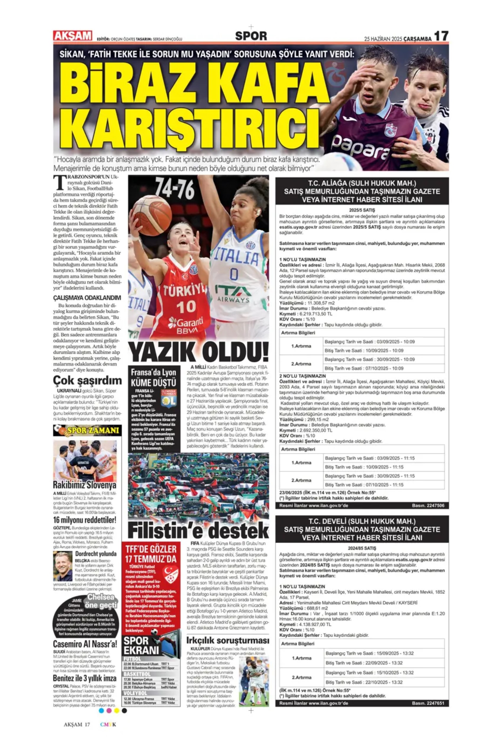 Sporda günün manşetleri: Fenerbahçe'de 1 Temmuz hazırlığı: İngiliz anahtarı Jadon Sancho geliyor