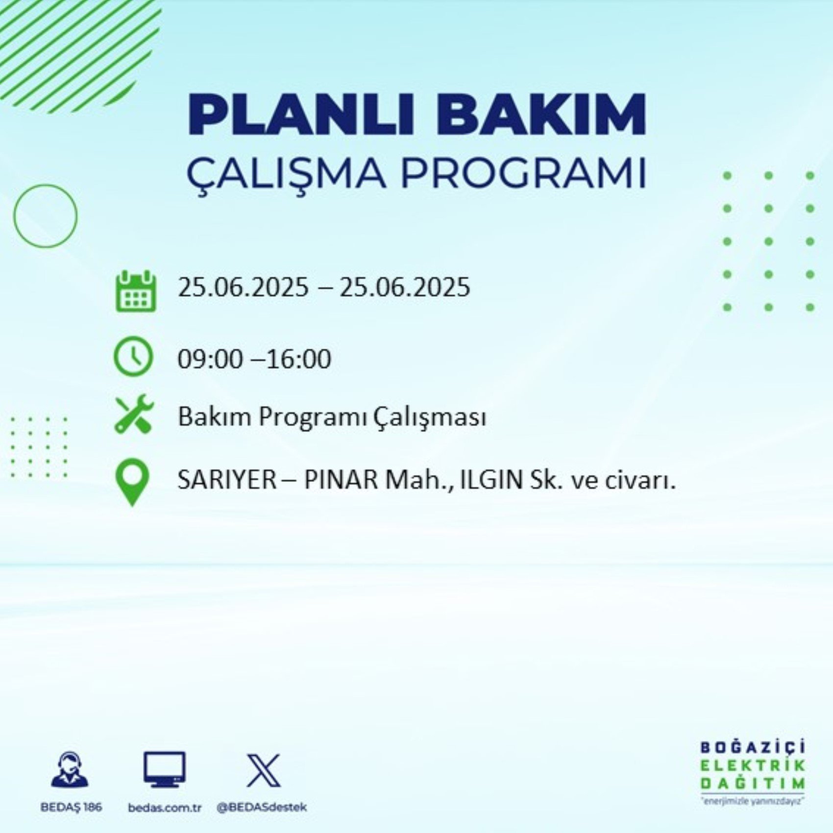BEDAŞ paylaştı: İstanbul'da 25 Haziran Çarşamba günü elektrik kesintisi yaşanacak ilçeler