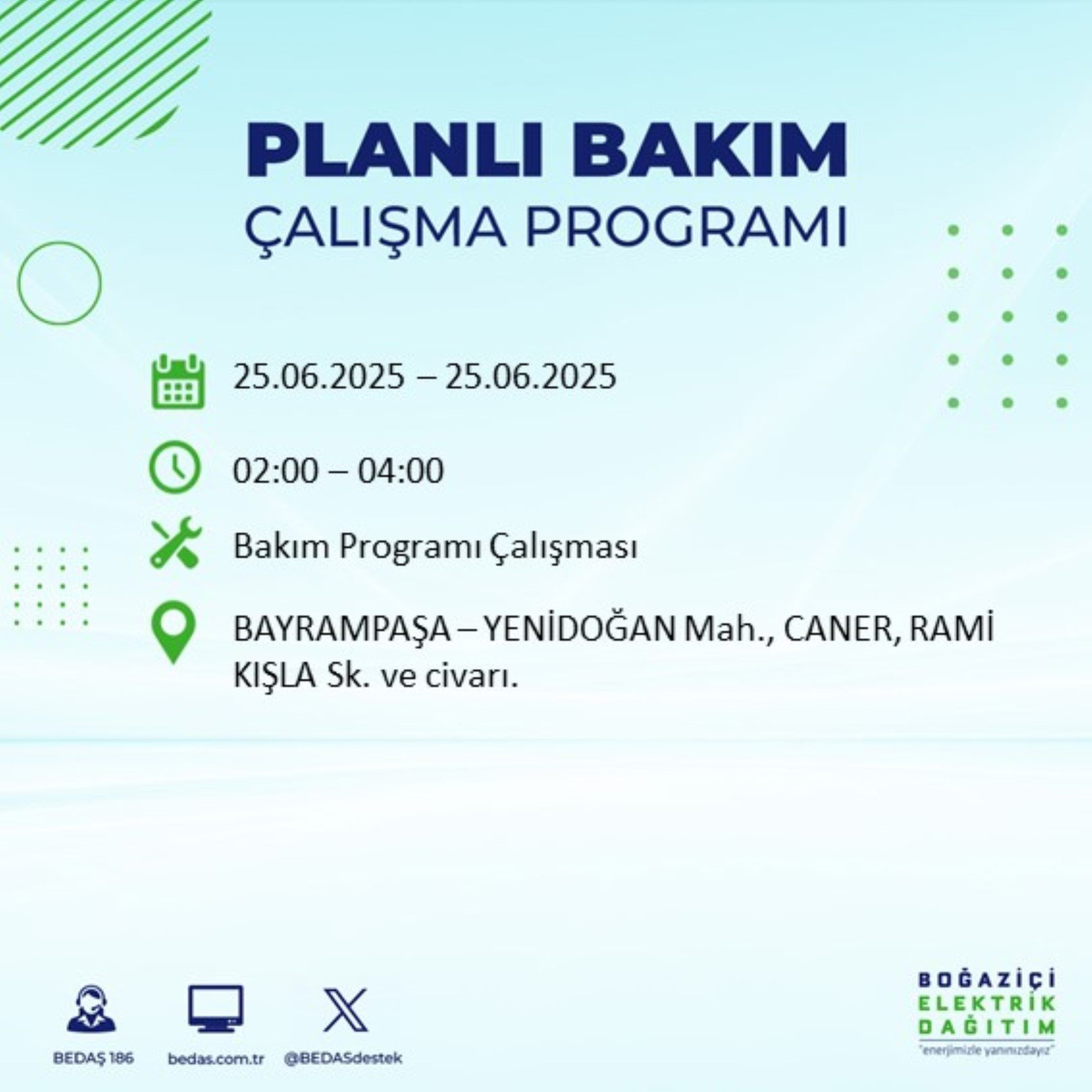 BEDAŞ paylaştı: İstanbul'da 25 Haziran Çarşamba günü elektrik kesintisi yaşanacak ilçeler