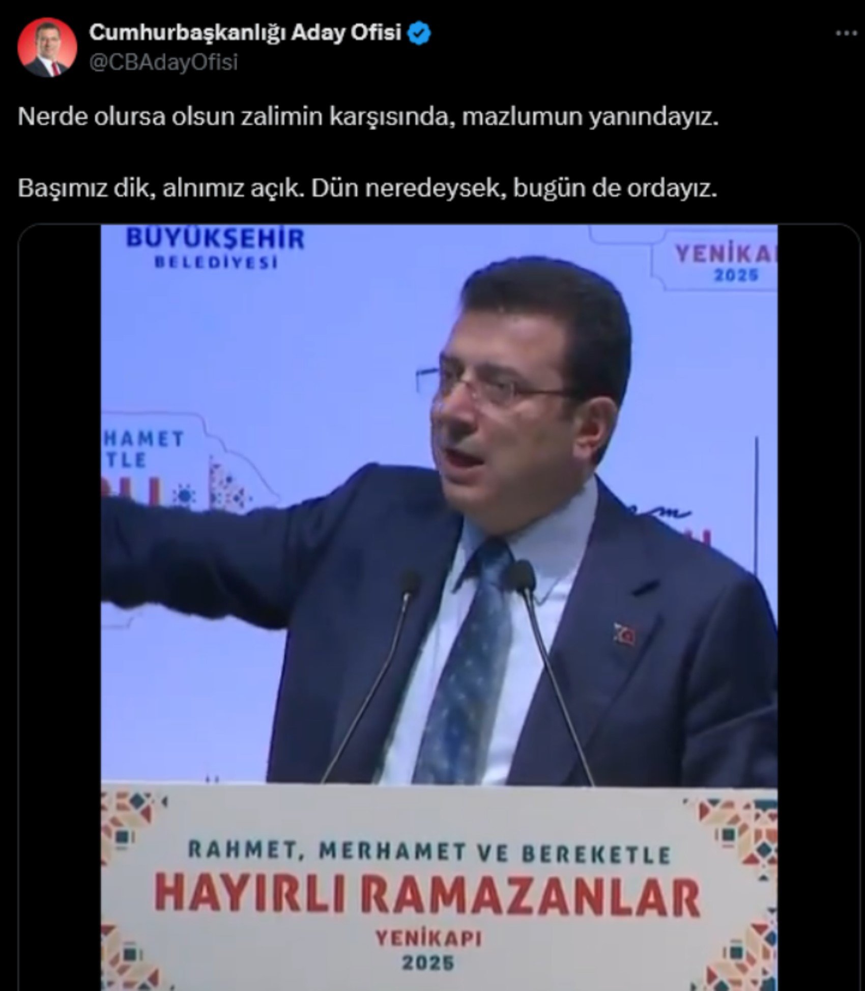 İmamoğlu o sözleri hatırlattı: 'Nerede olursa olsun...'