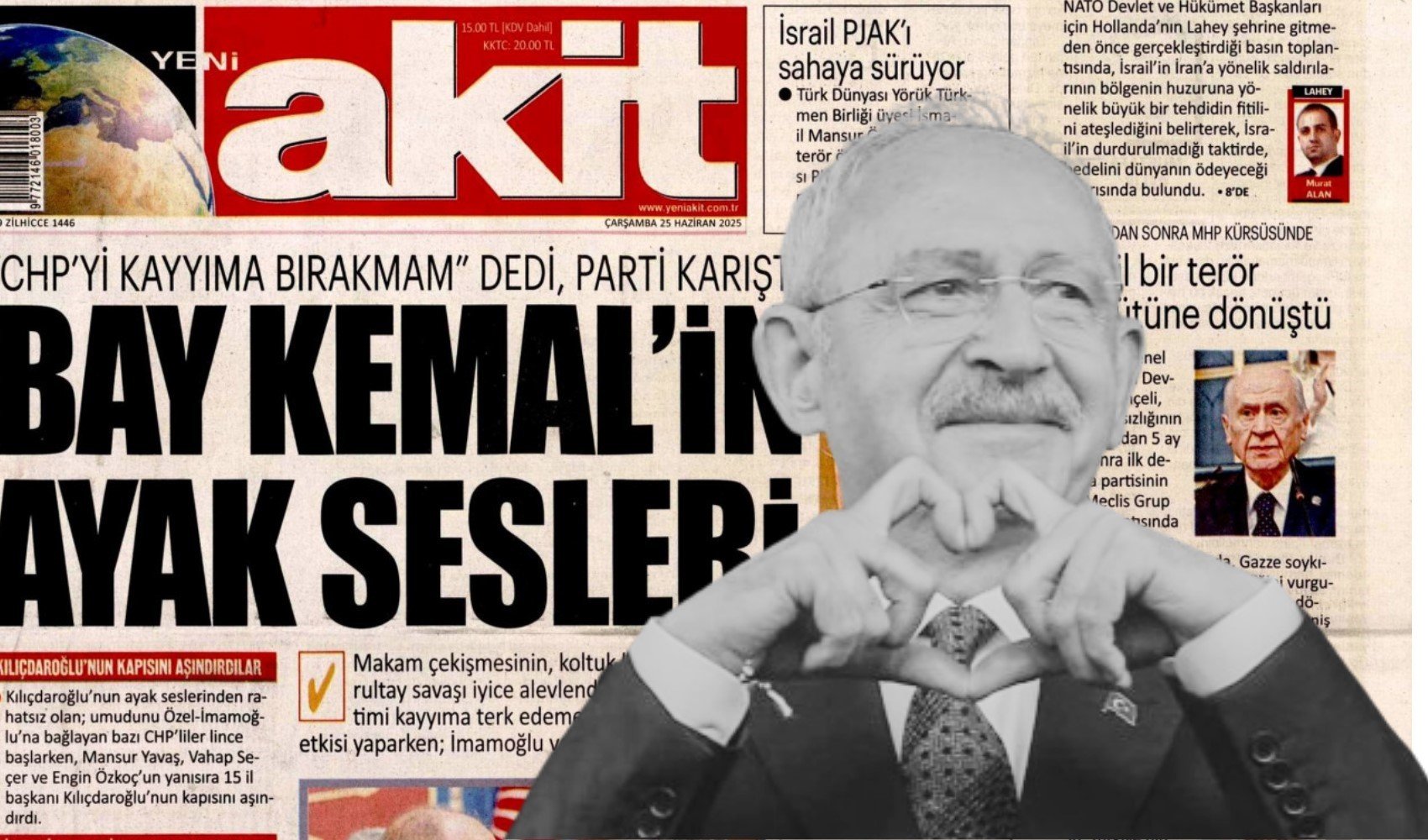 Kemal Kılıçdaroğlu, yandaş medyanın manşetlerini süsledi Kemal Kılıçdaroğlu, yandaş medyanın manşetlerini süsledi