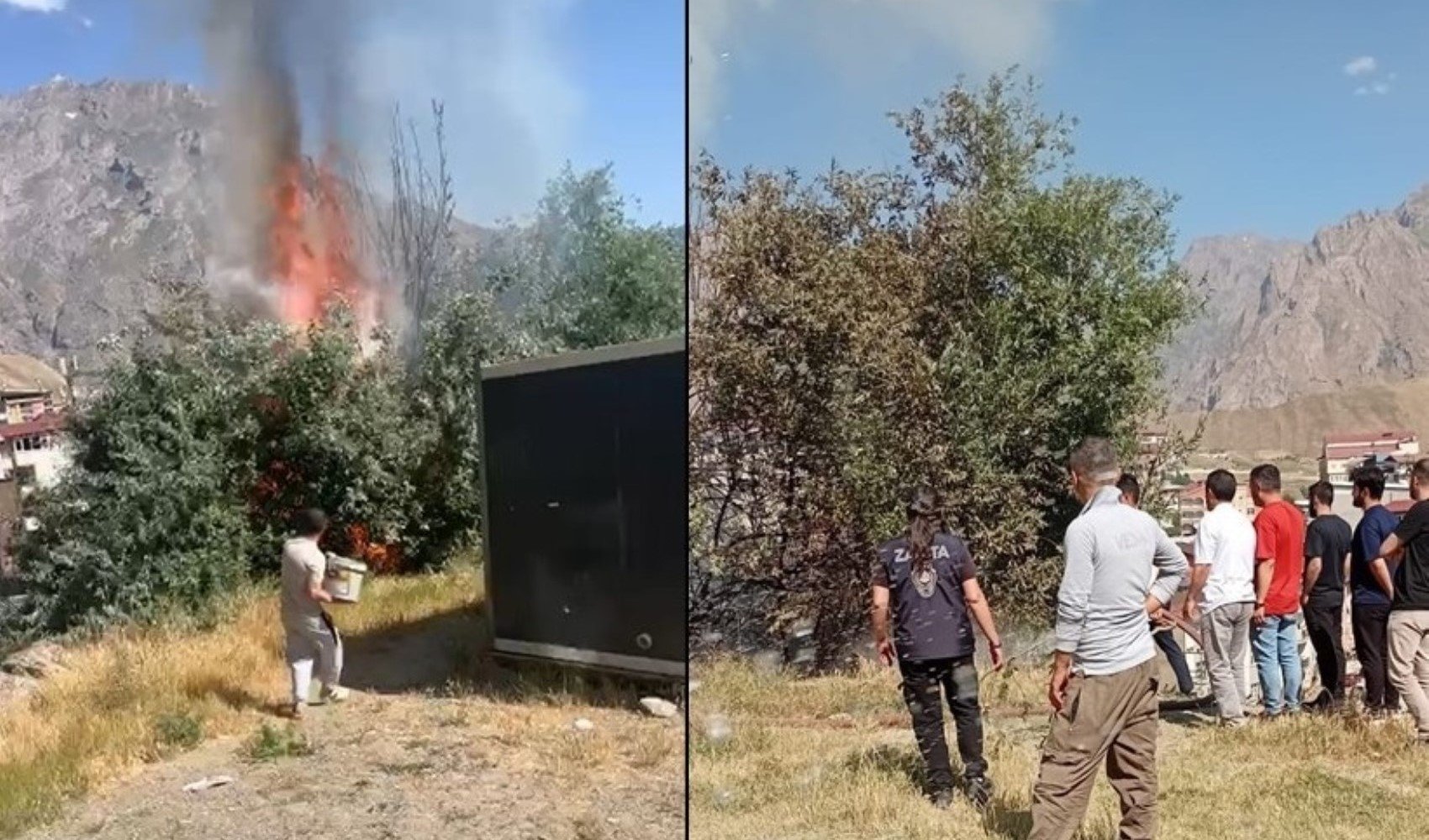 Hakkari'de ot yangını! Ekipler seferber oldu