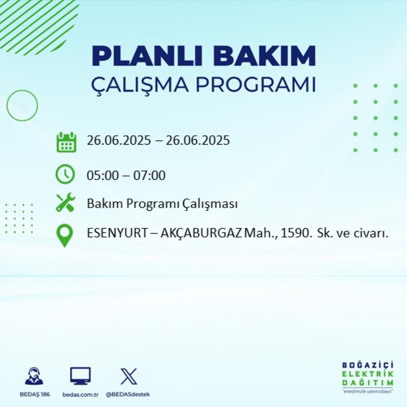 BEDAŞ paylaştı: İstanbul'da 26 Haziran Perşembe günü elektrik kesintisi yaşanacak ilçeler