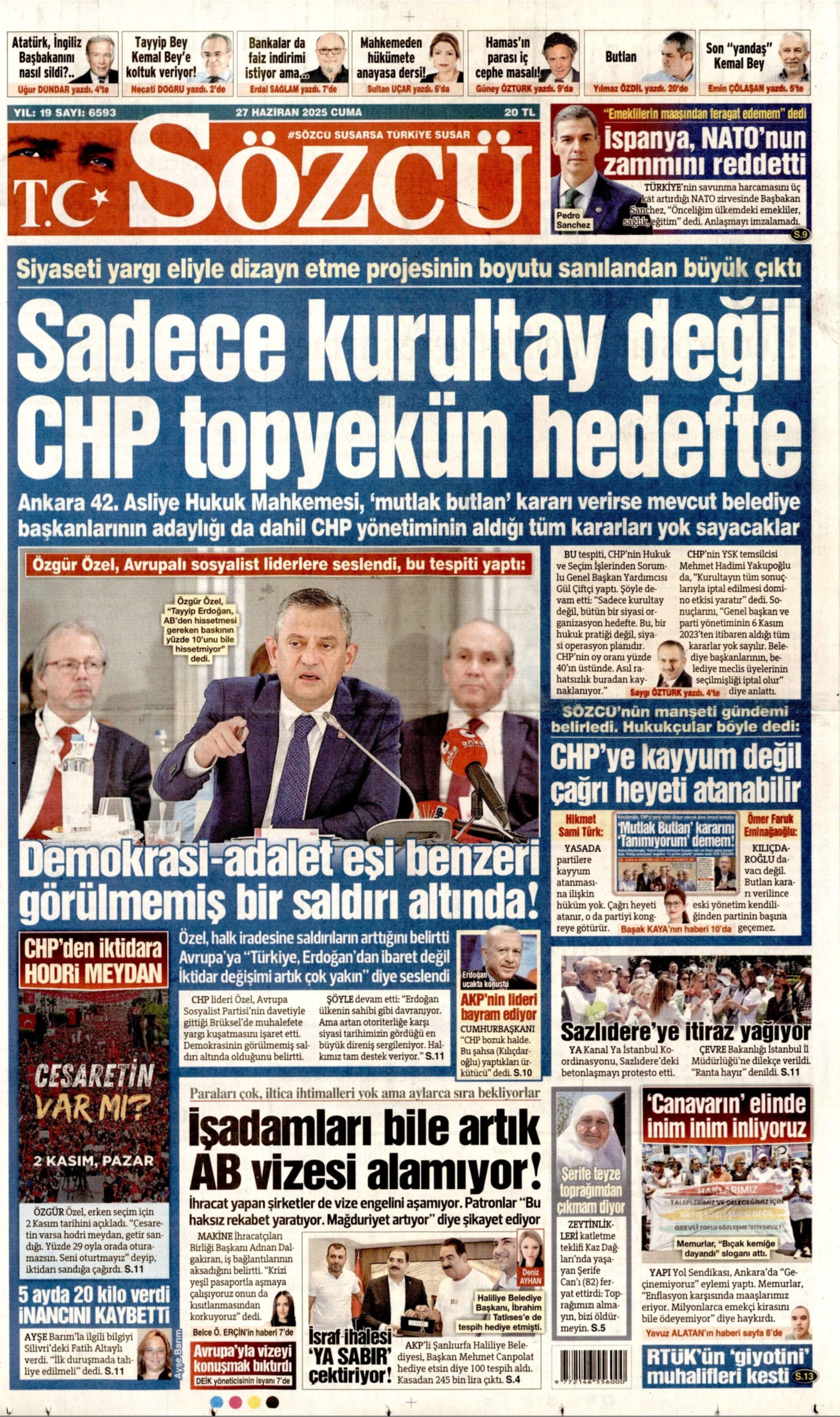 Gazete manşetleri: Sadece Kurultay değil, CHP topyekün hedefte