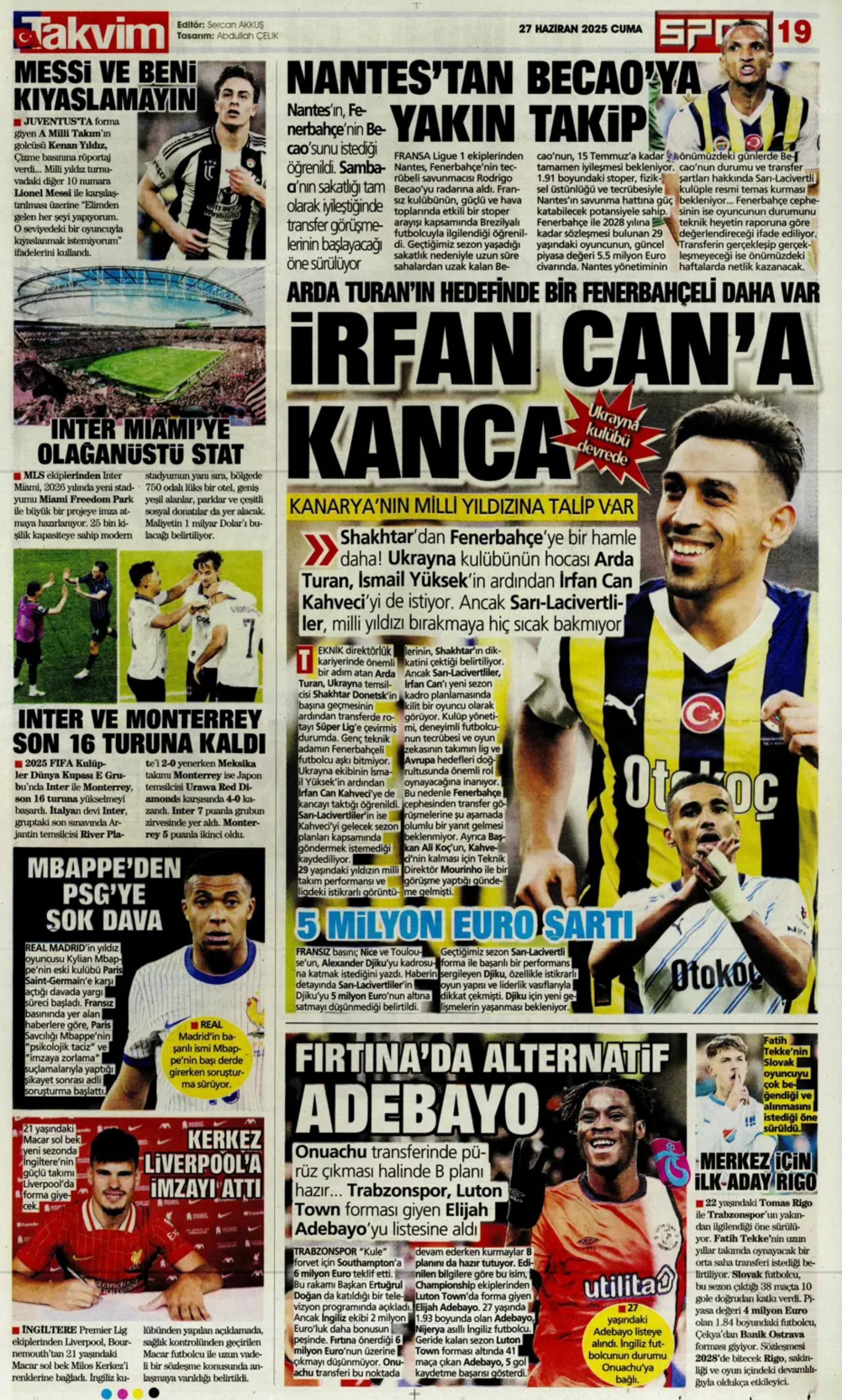 Sporda günün manşetleri... Galatasaray'a Osimhen müjdesi: Uğurcan Çakır'da sıcak saatler!